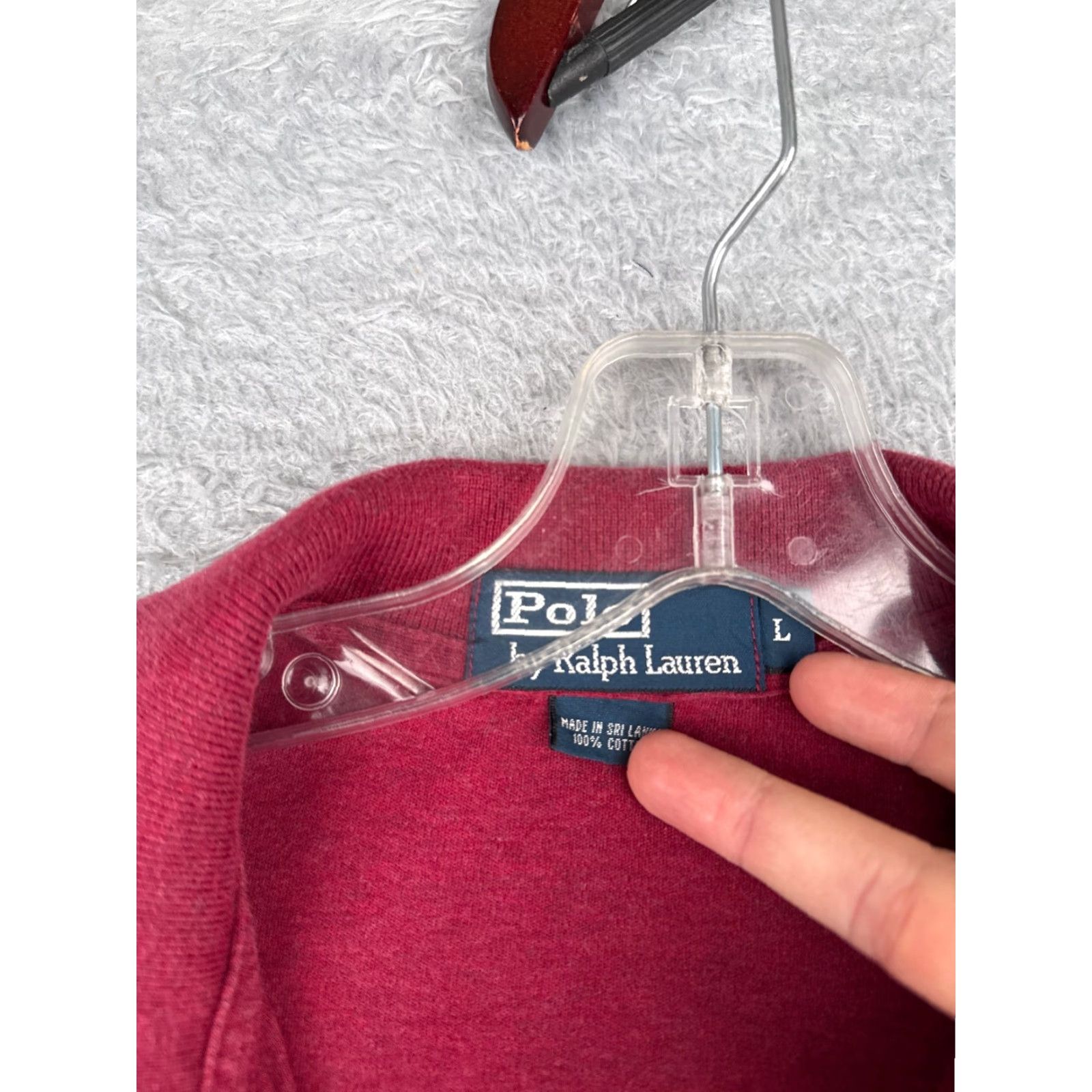 Ralph Lauren VINTAGE Polo Ralph Lauren Shirt Men Large Red 100% Cotton Short Sleeve Polo Shirt Mens Red Size US L / EU 52-54 / 3 - 7 Thumbnail