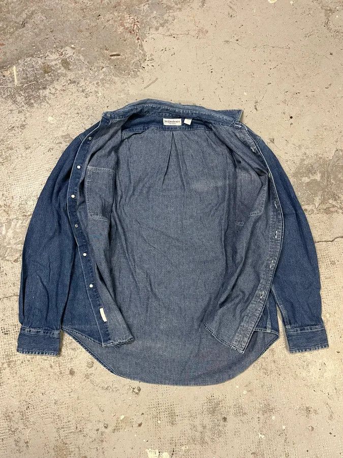 Designer × Vintage × Yves Saint Laurent 1990s Yves Saint Laurent Blue Denim Shirt Size US M / EU 48-50 / 2 - 6 Thumbnail