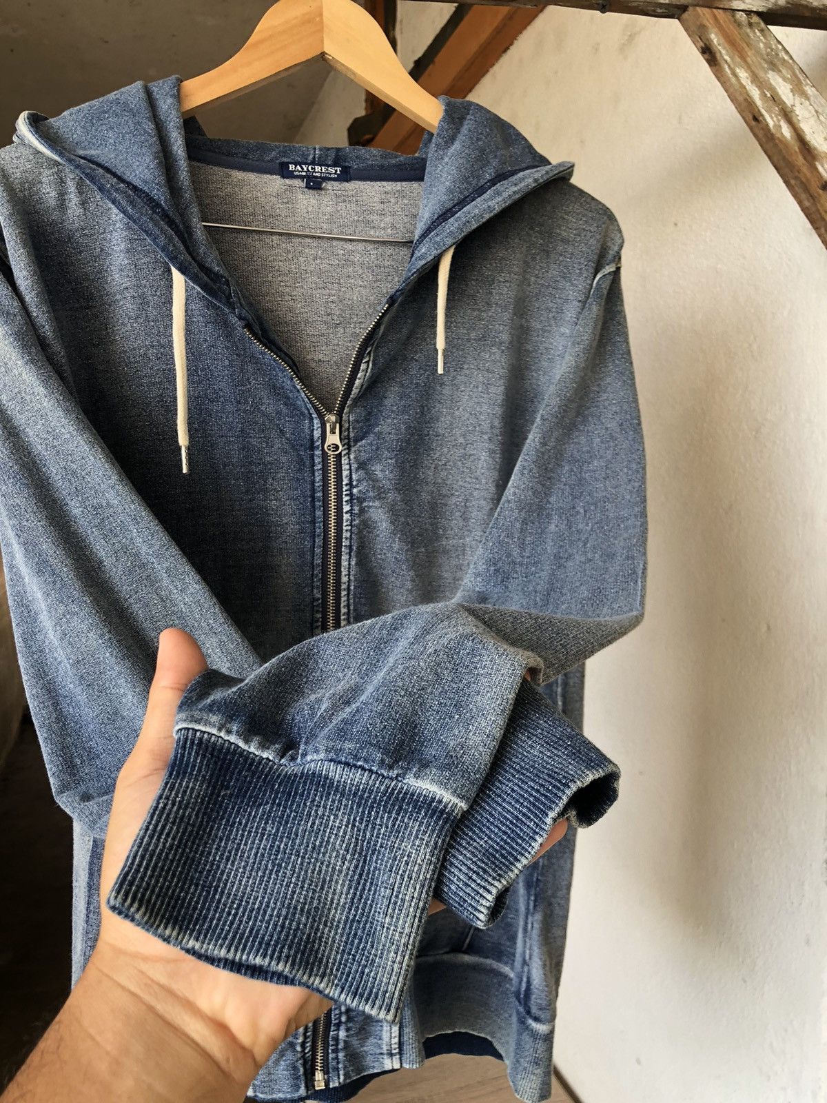 Japanese Brand Rare❗️Baycrest Faded Blue Jeans Style Sweater Hoodie Size US L / EU 52-54 / 3 - 10 Thumbnail