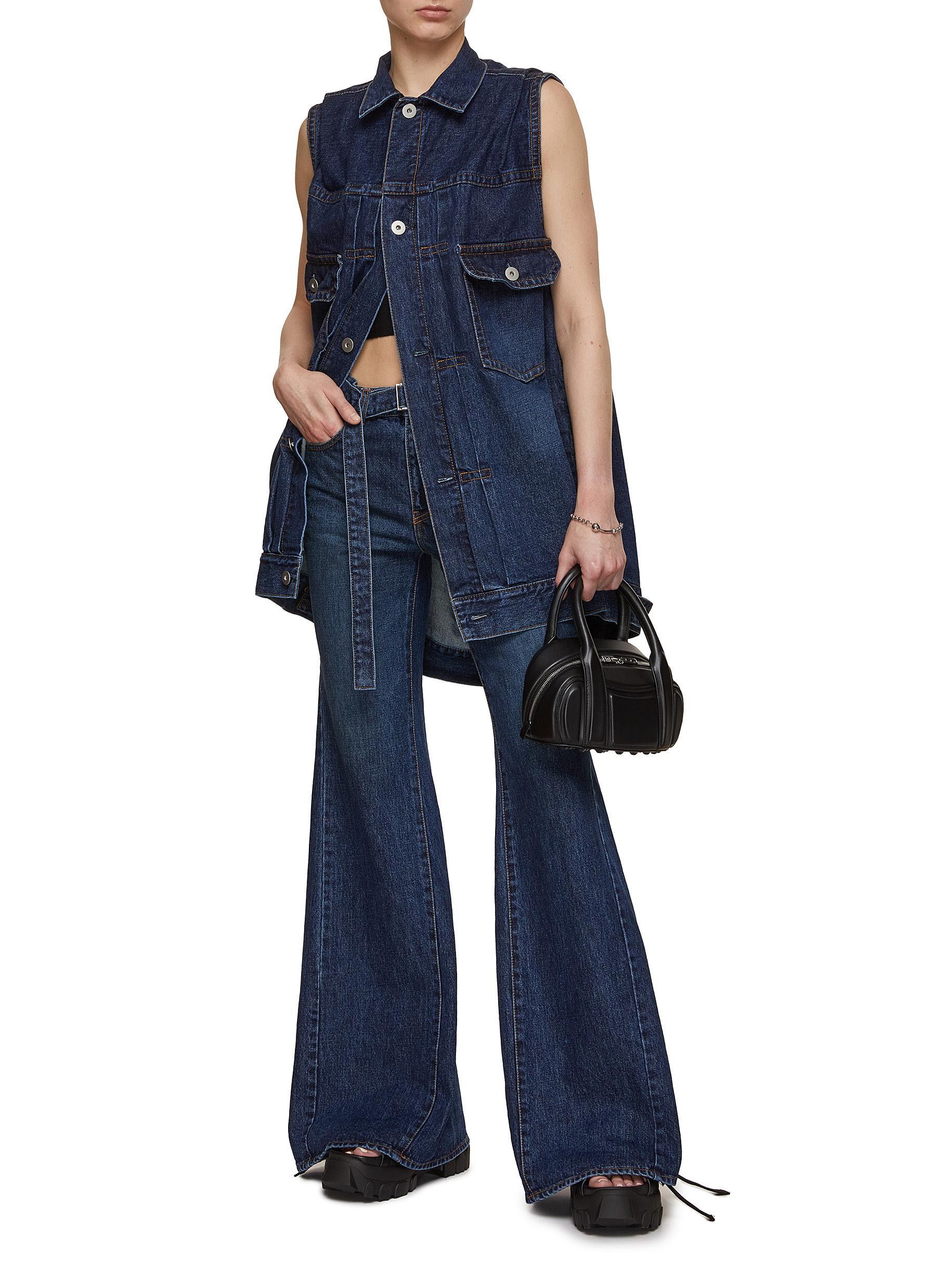 Sacai o1s22i1n0924 Boot Cut Jeans in Blue Size 26" / US 2 / IT 38 - 2 Thumbnail