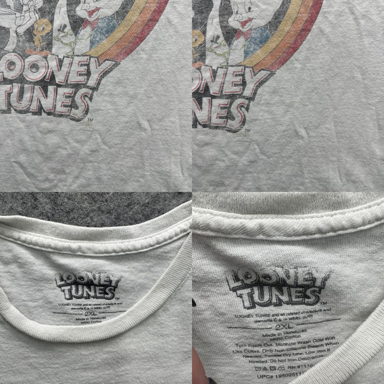 Vintage VINTAGE Looney Tunes Shirt Mens 2XL White Graphic Tee Cartoon Characters 100% Cotton Size US XXL / EU 58 / 5 - 8 Thumbnail