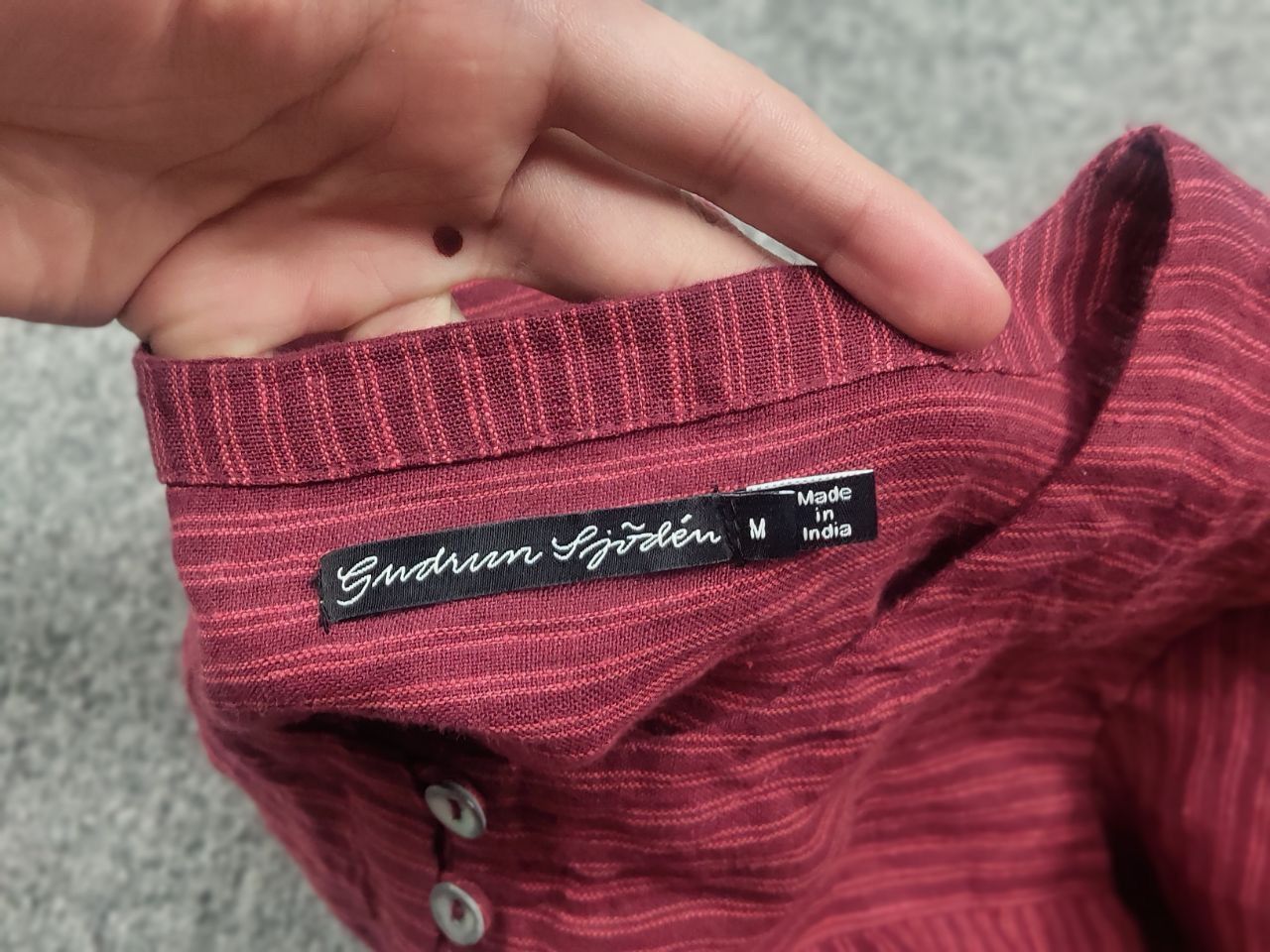 Gudrun Sjoden Gudrun Sjöden Linen Red Striped Button Long Sleeve Tunic Top Size M / US 6-8 / IT 42-44 - 11 Thumbnail