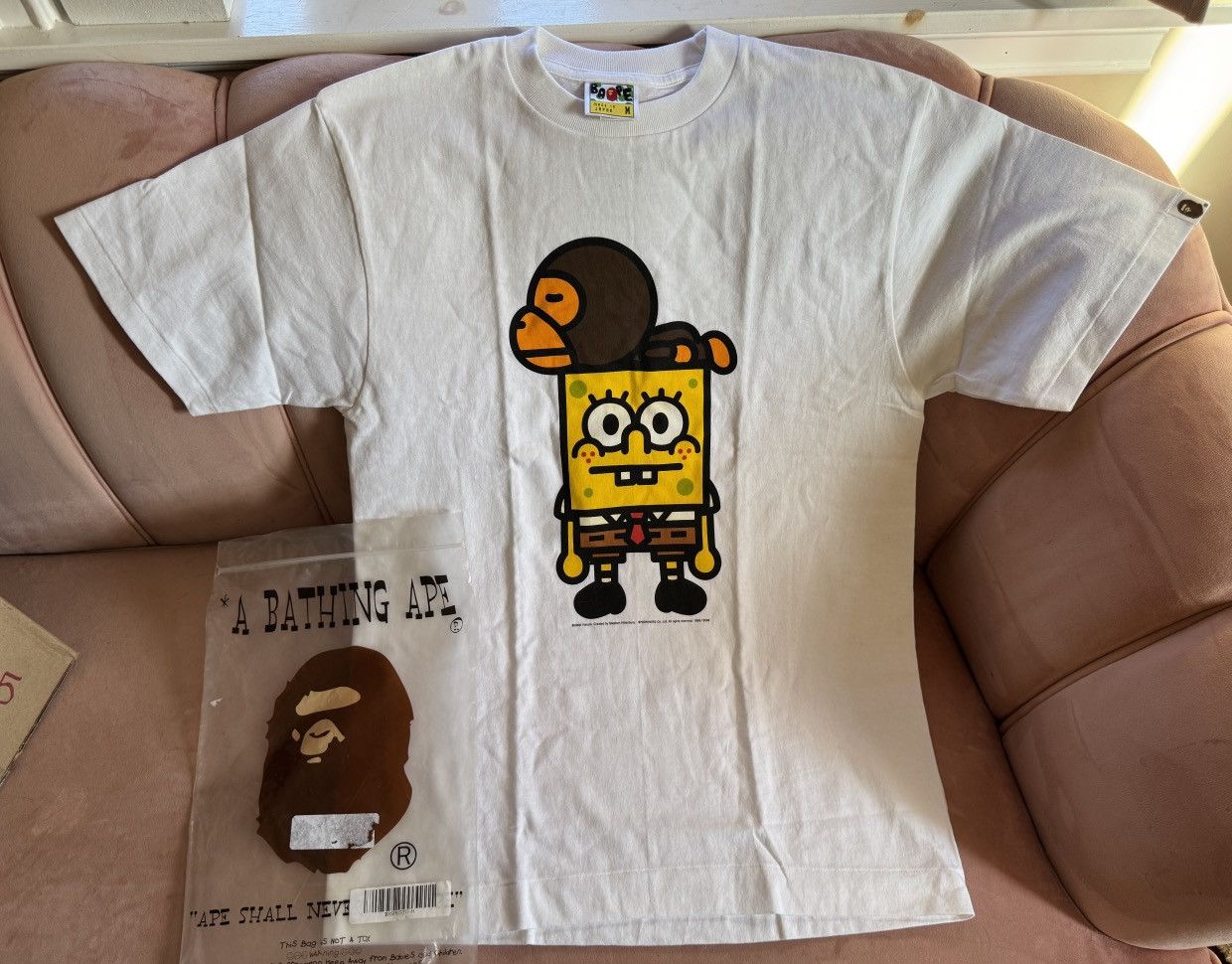 2008 BAPE x SpongeBob Baby Milo Tee Made in Japan Size M