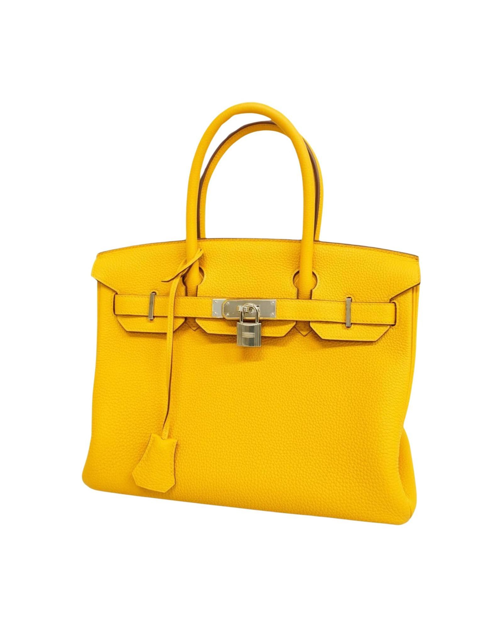 image of Hermes Elegant Leather Handbag With Accessories And Box in Silver, Women's