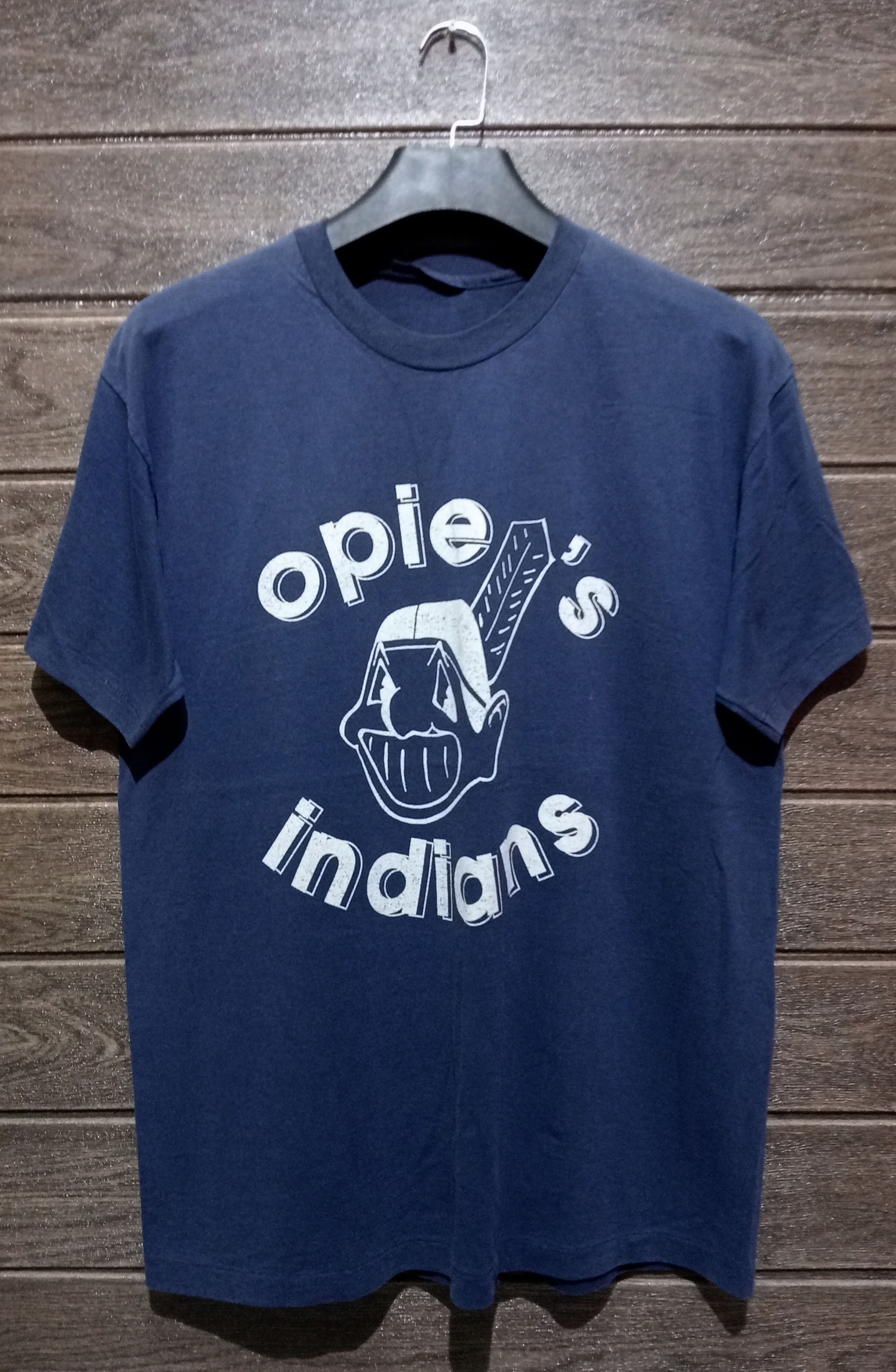 image of 1990X Clothing x Lifes A Beach VTG Single Stitch Opie's Indians Drexelbrook Tribe '94 Tee in Blue (