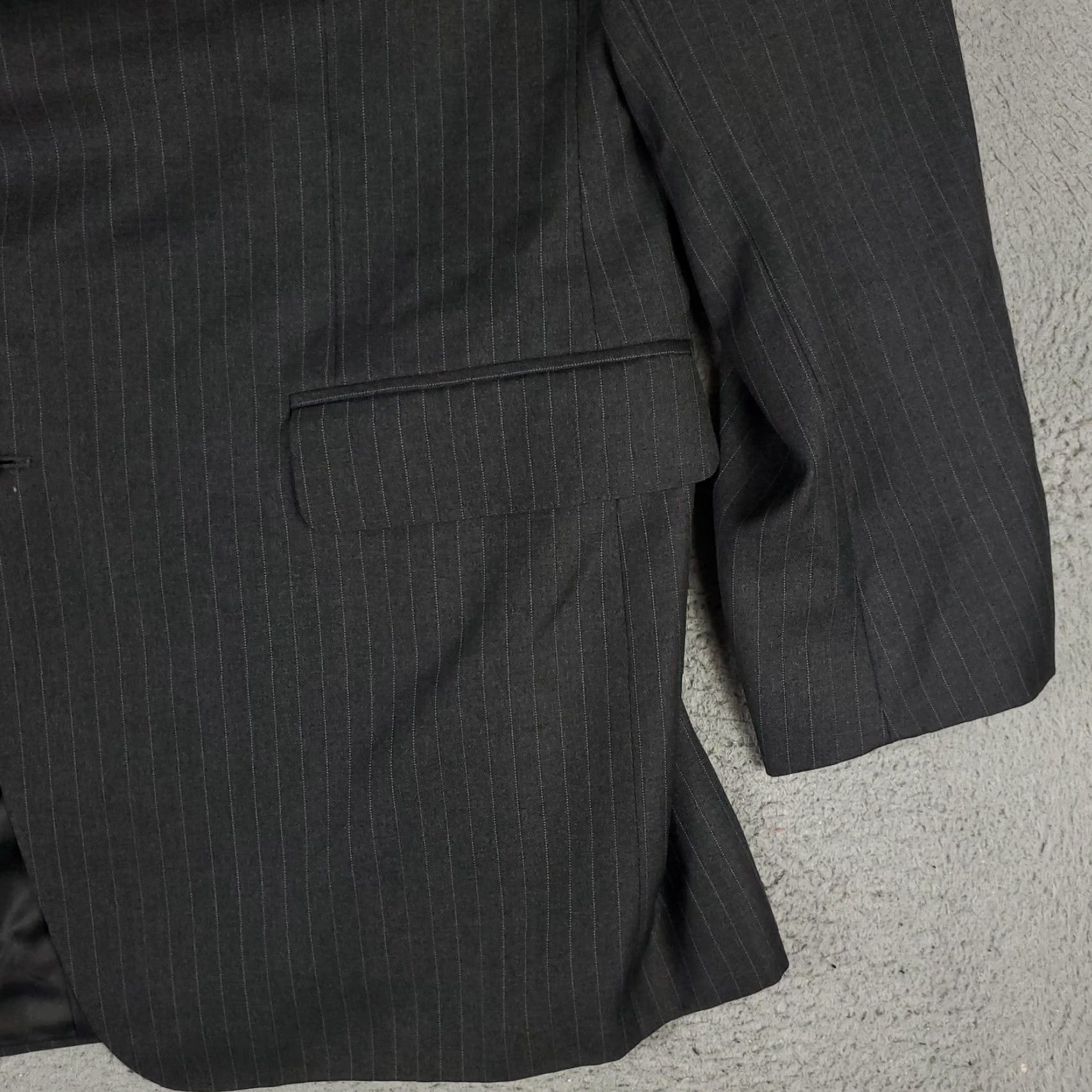 Canali Canali Suit Jacket Men's 52 Regular Gray Pinstripe Wool Super 120s Business Formal Two-Button Notch Lapel Size 52R - 4 Thumbnail