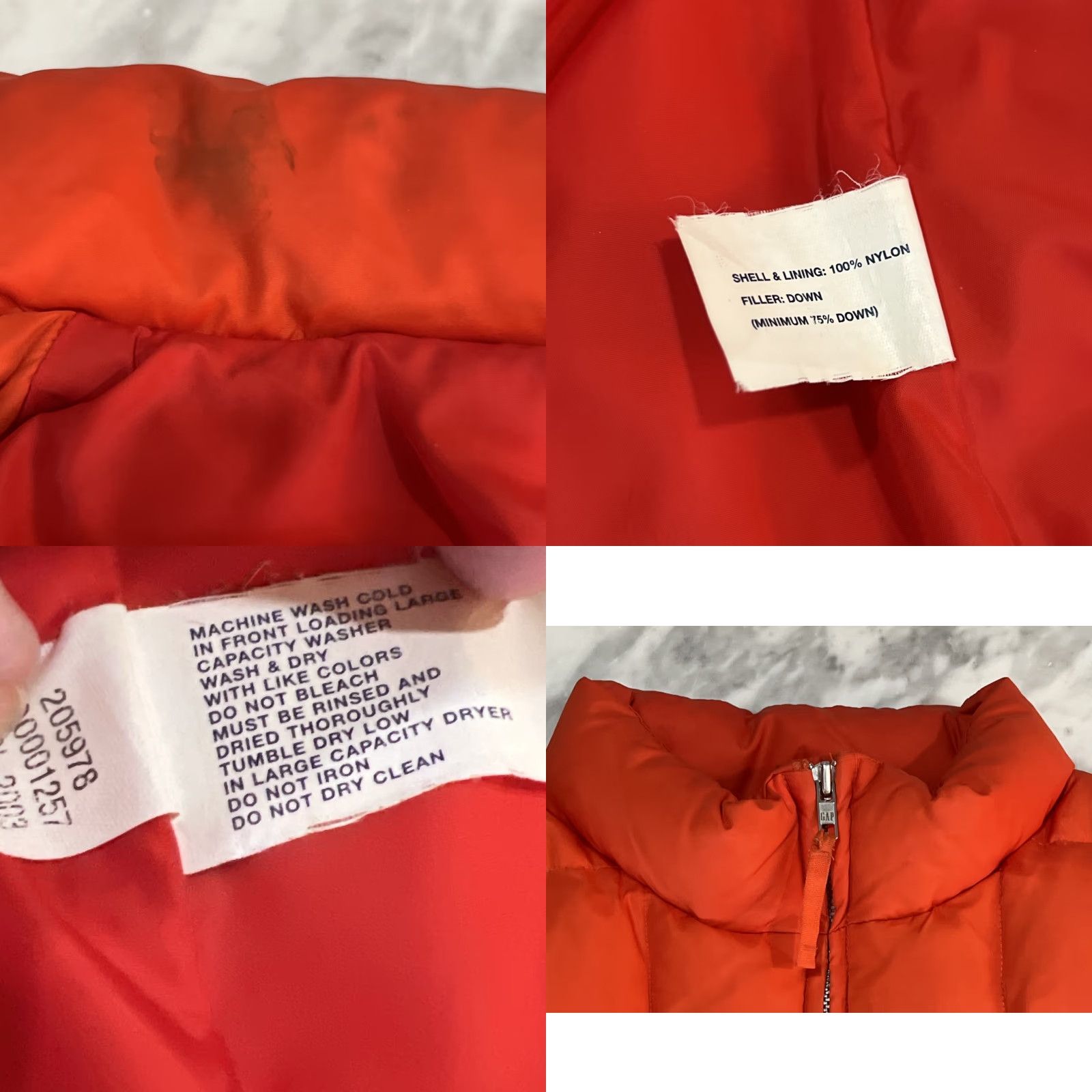 Gap VINTAGE Gap Zip Front 75% Down Vest Jacket Womens XL Orange Pockets Y2K Jacket Size XL / US 12-14 / IT 48-50 - 9 Thumbnail
