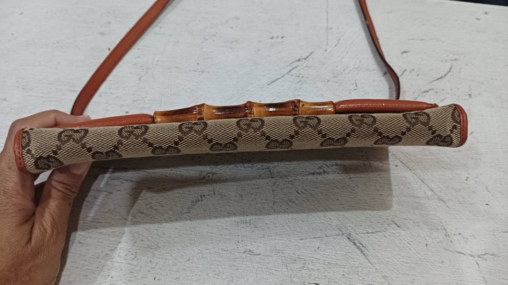 Gucci VTG Gucci Bamboo Bar Clutch Bag, GG Canvas Size ONE SIZE - 2 Thumbnail