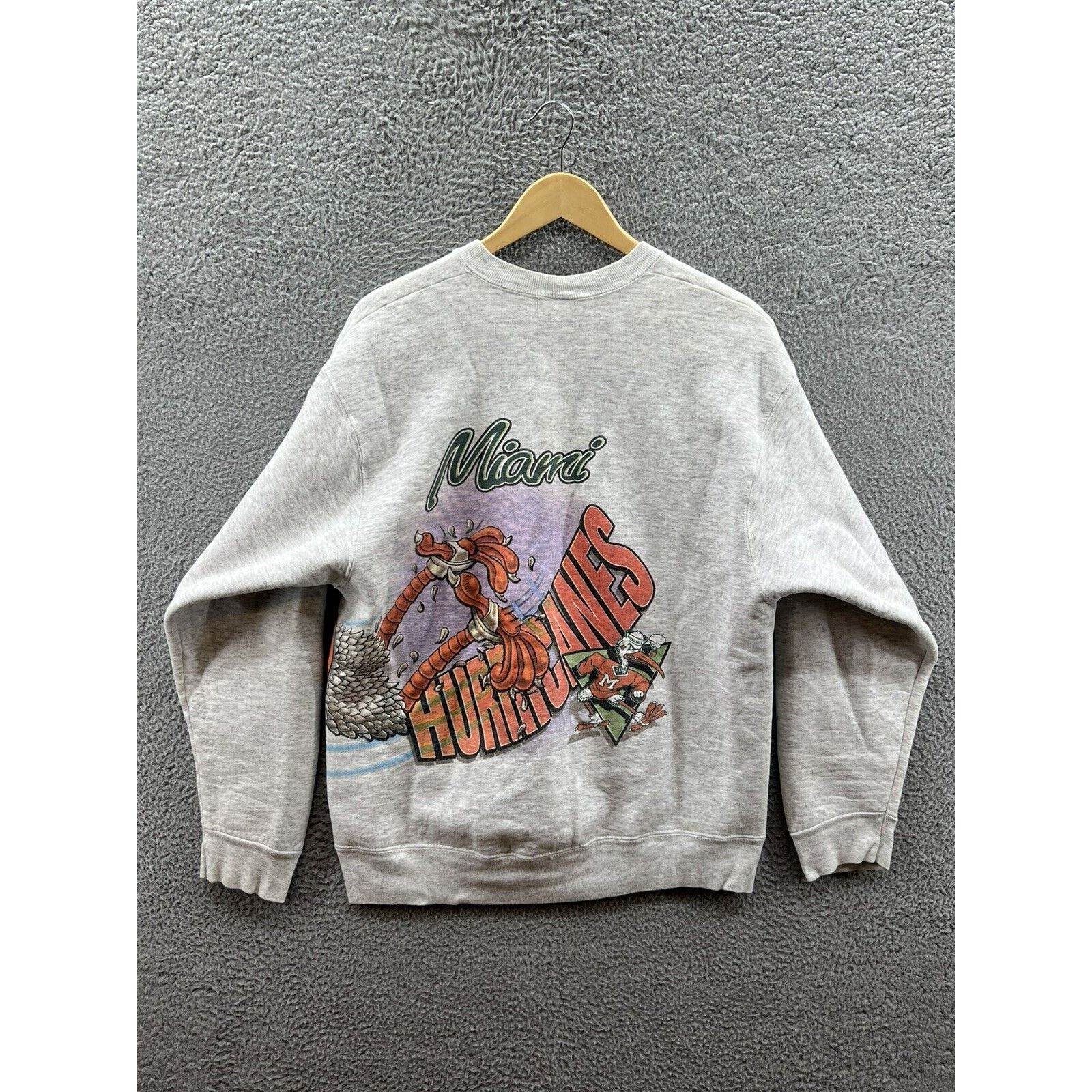 Salem Sportswear Salem Sportswear Miami Hurricanes Wrap Around Gray Crewneck Size US L / EU 52-54 / 3 - 2 Thumbnail