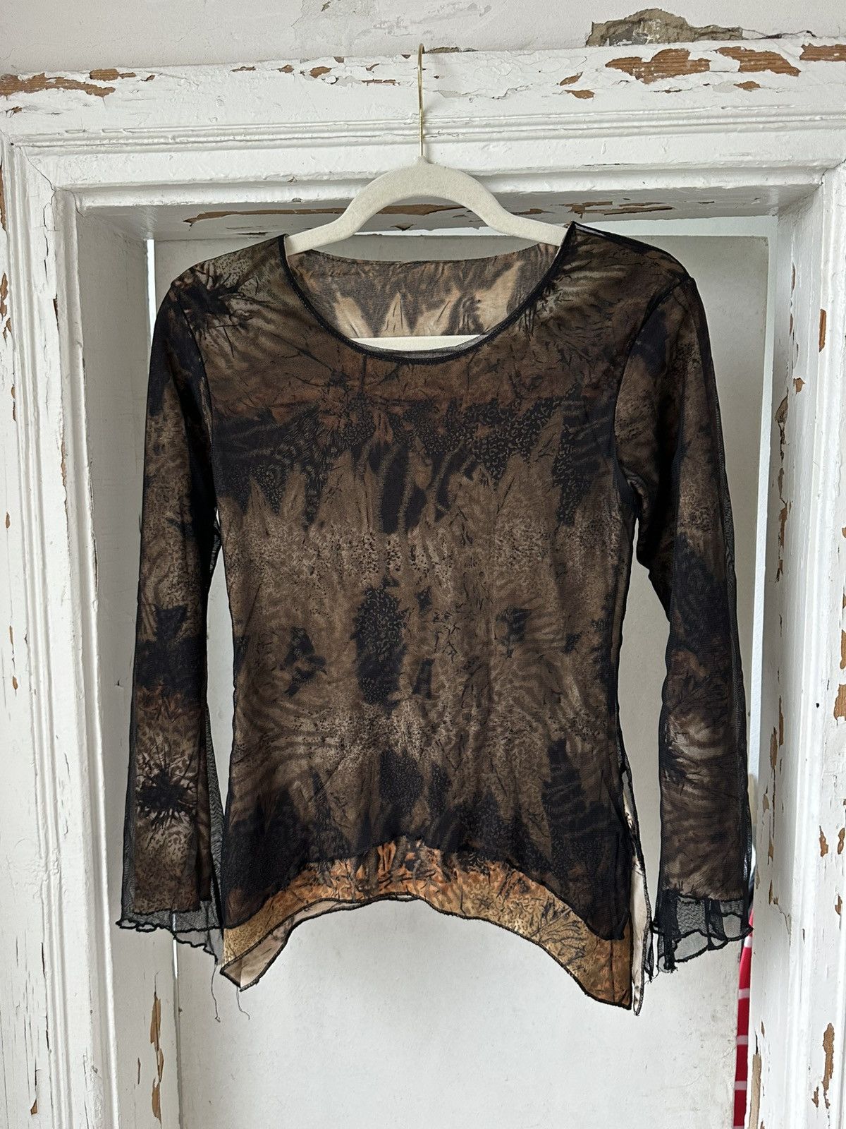 Vintage Vintage Gaultier Style Mesh Printed Jumper Size M / US 6-8 / IT 42-44 - 1 Thumbnail