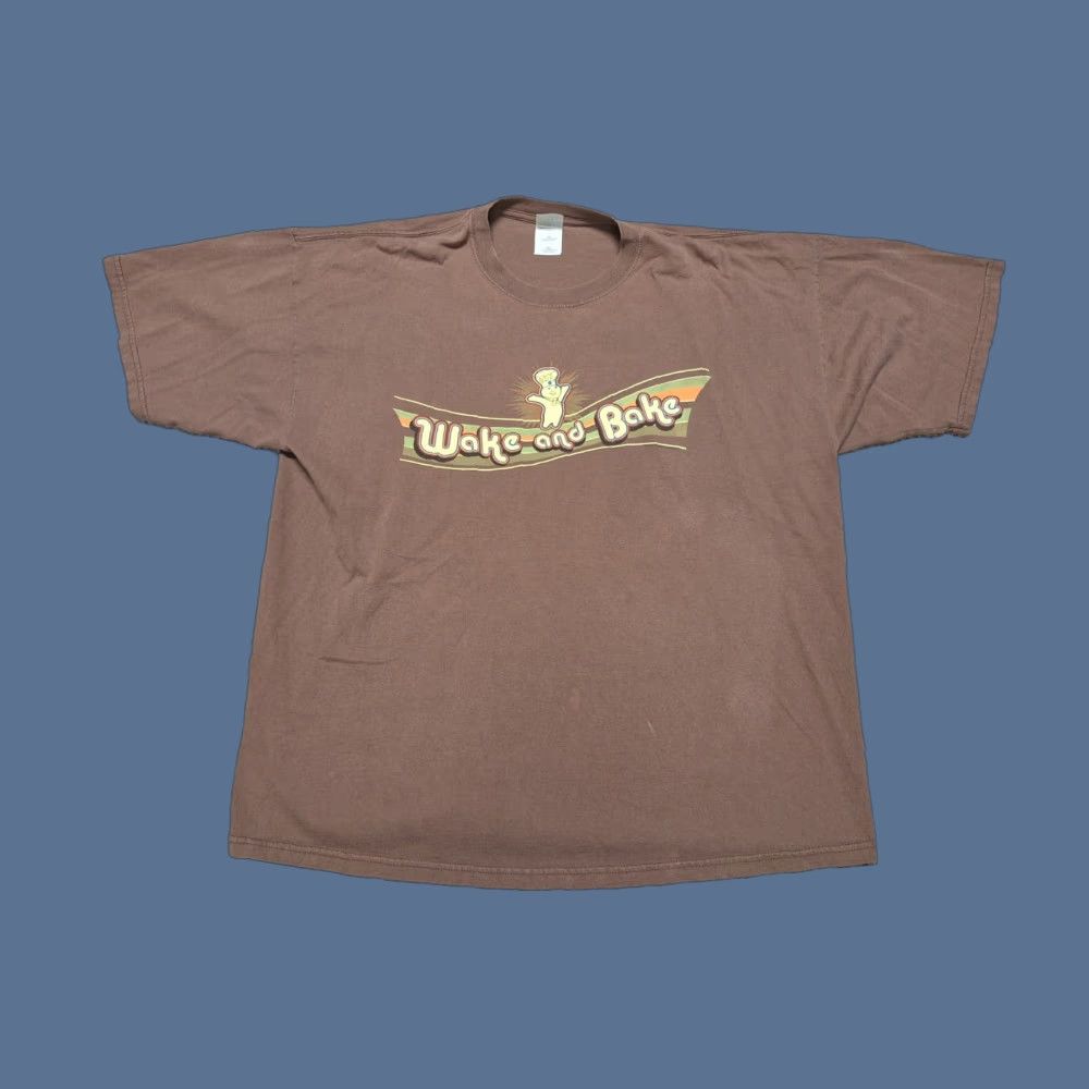 Vintage VINTAGE 90s Pillsbury Dough Boy Wake And Bake Weed Funny Retro Shirt 2XL Mens Brown 90s 420 Boy Size US XXL / EU 58 / 5 - 1 Thumbnail