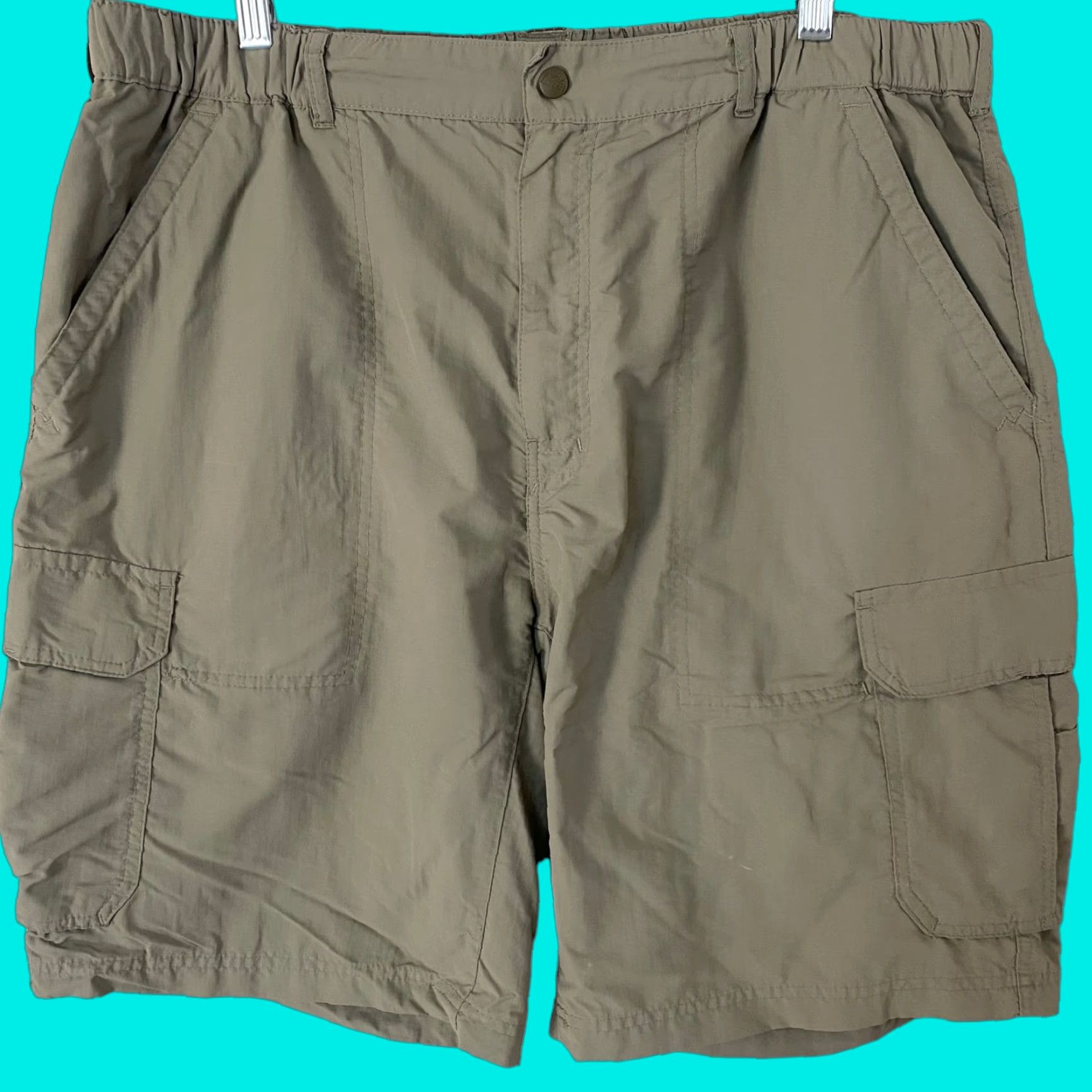 Vintage REI Cargo Shorts Men XL Tan Nylon UPF-50+ Ripstop Hiking Pockets Outdoor Casual Utility Front Flat Front Eight Pockets Size US 36 / EU 52 - 1 Thumbnail