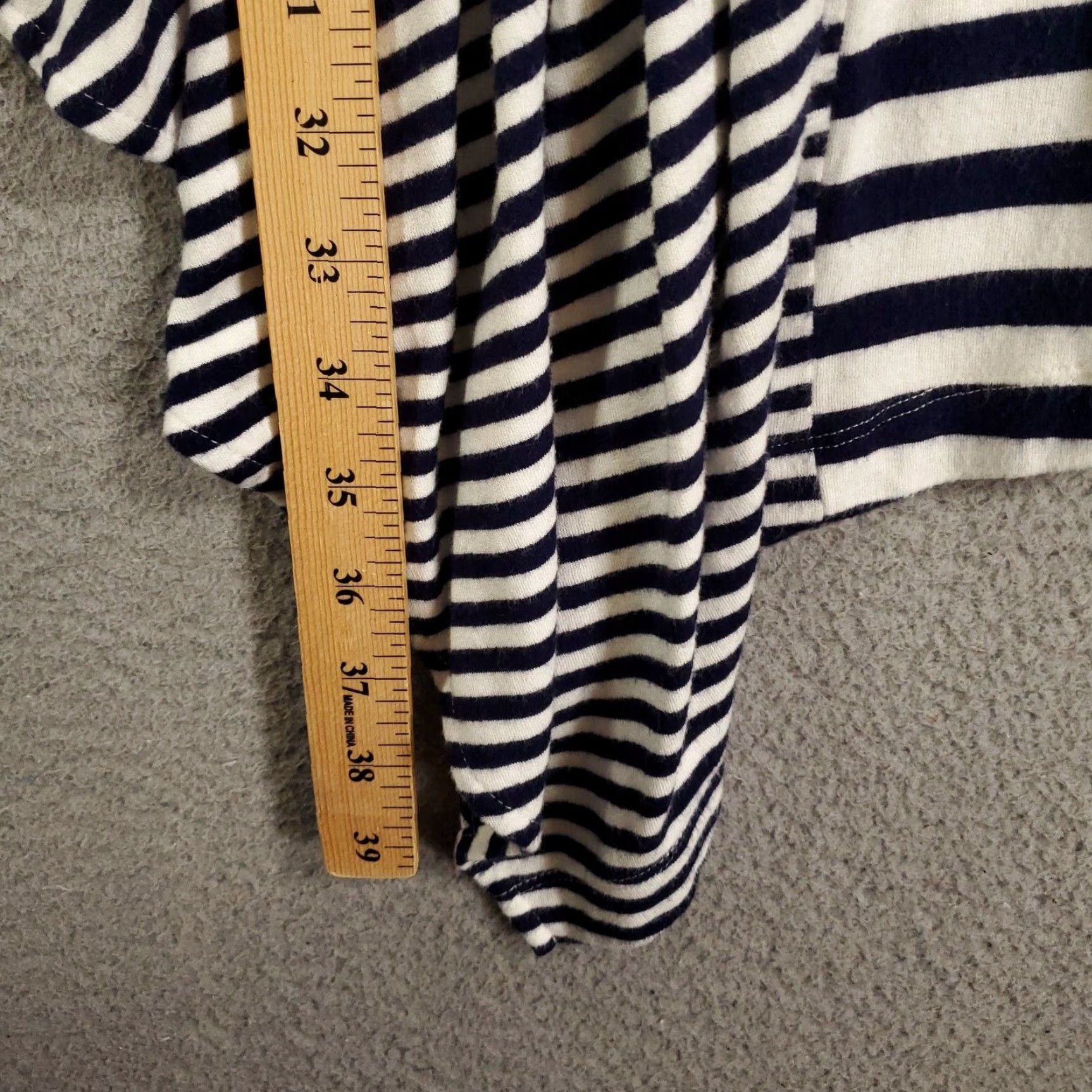 Vintage Chicos Cardigan Womens XL Navy Blue White Striped Waterfall Open-Knit Viscose Spandex Knit Casual Womens Size XL / US 12-14 / IT 48-50 - 3 Thumbnail