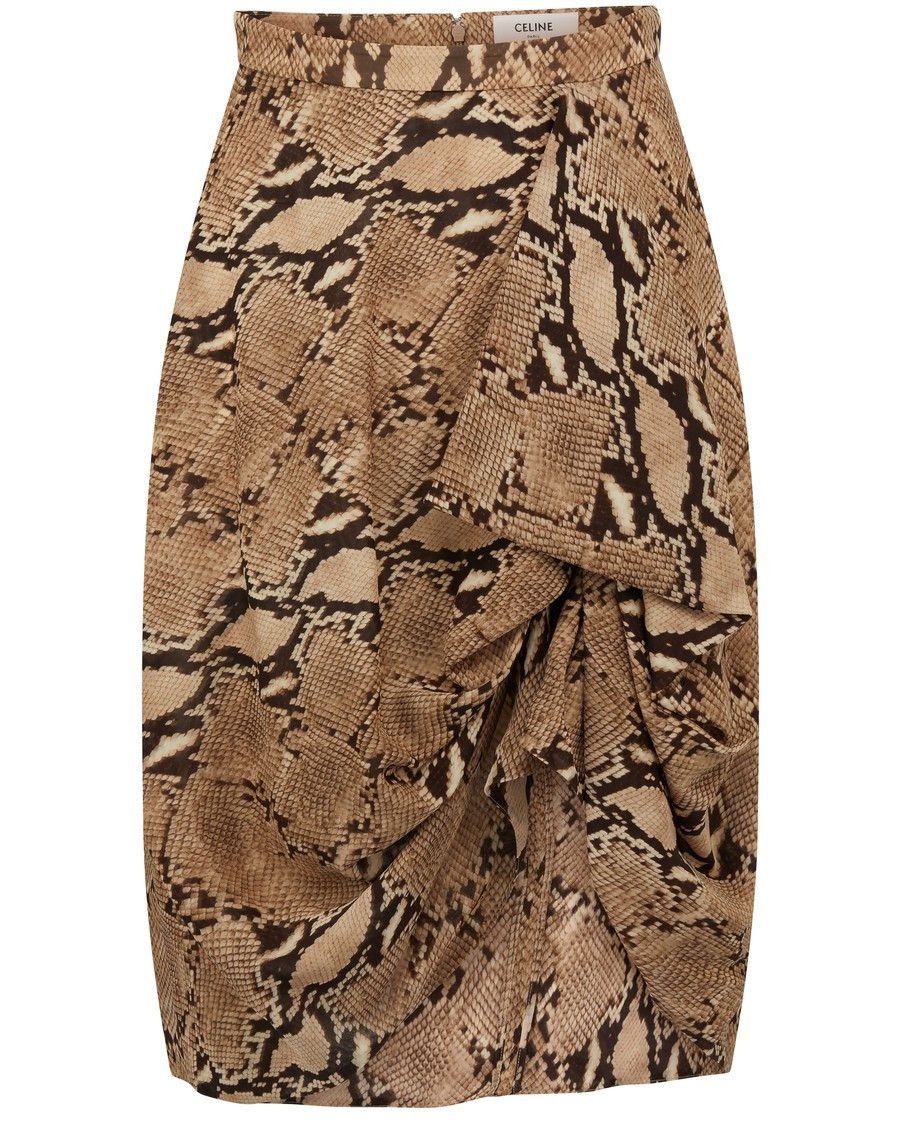 Celine o1y0725 Mini Skirt in Beige/Brown Size 28" / US 6 / IT 42 - 1 Thumbnail