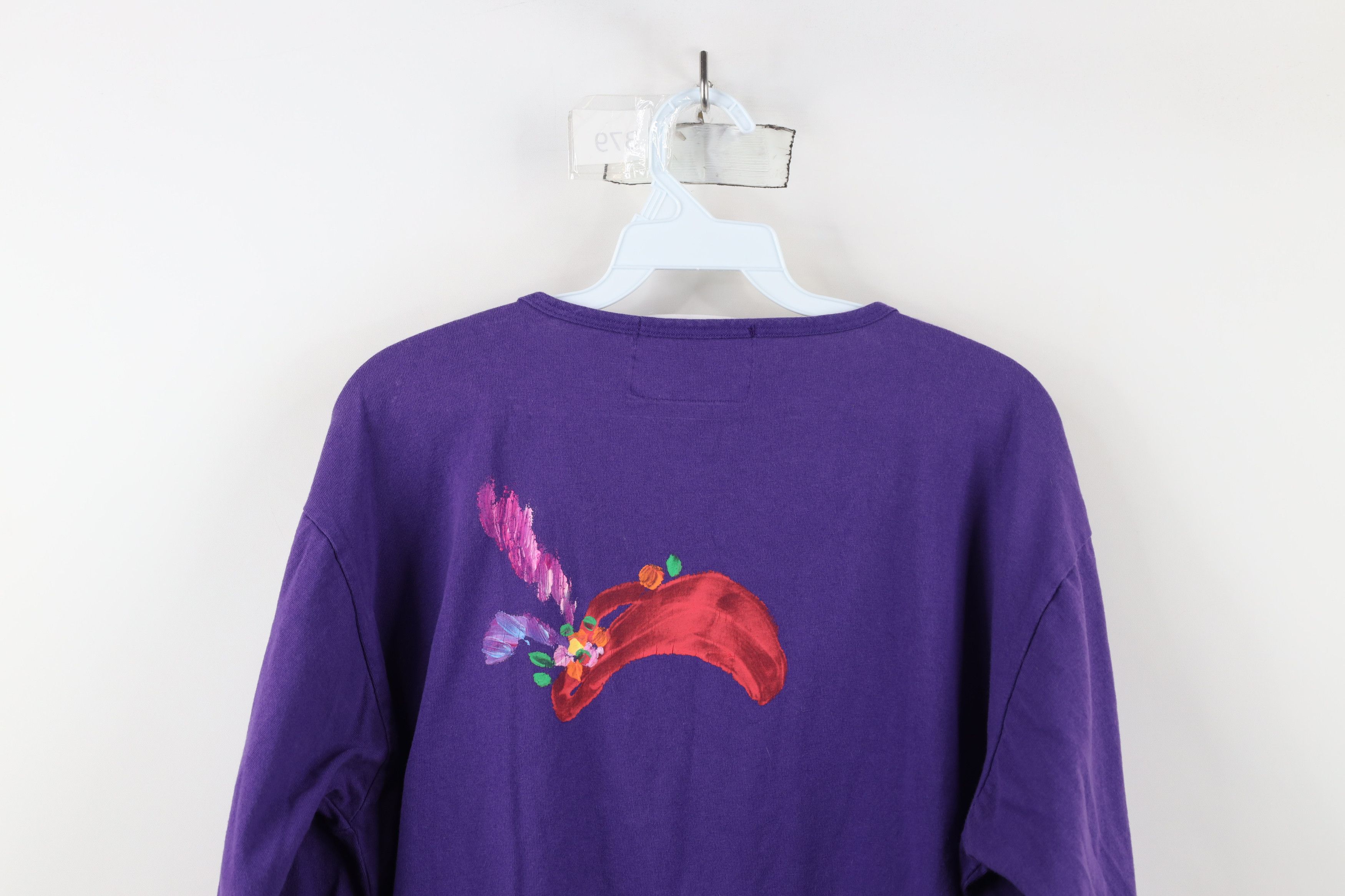 Vintage Vintage 90s Streetwear Painted High Fashion Couture T-Shirt Size L / US 10 / IT 46 - 13 Thumbnail
