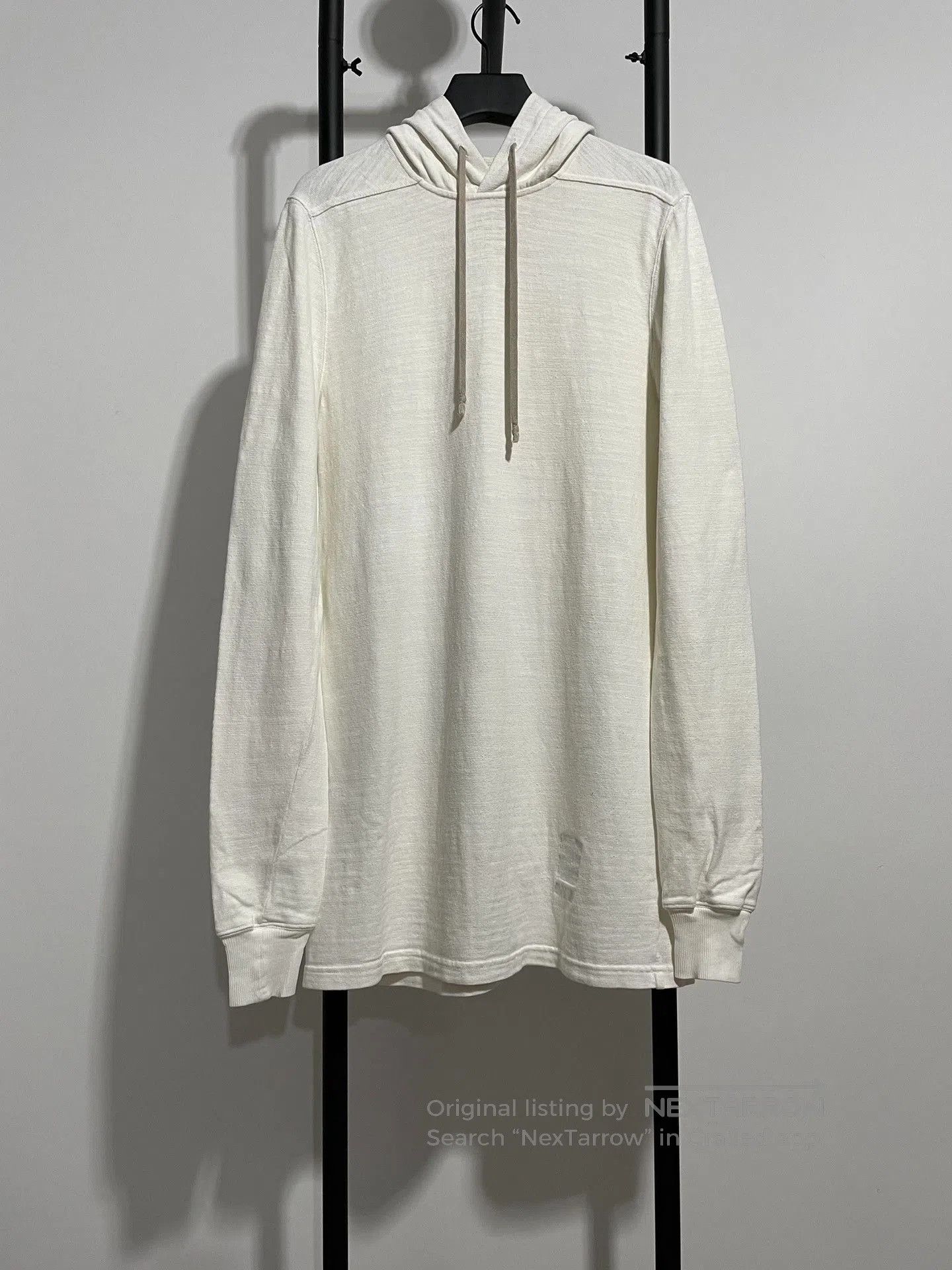 rick owens long sweatshirt with hood.