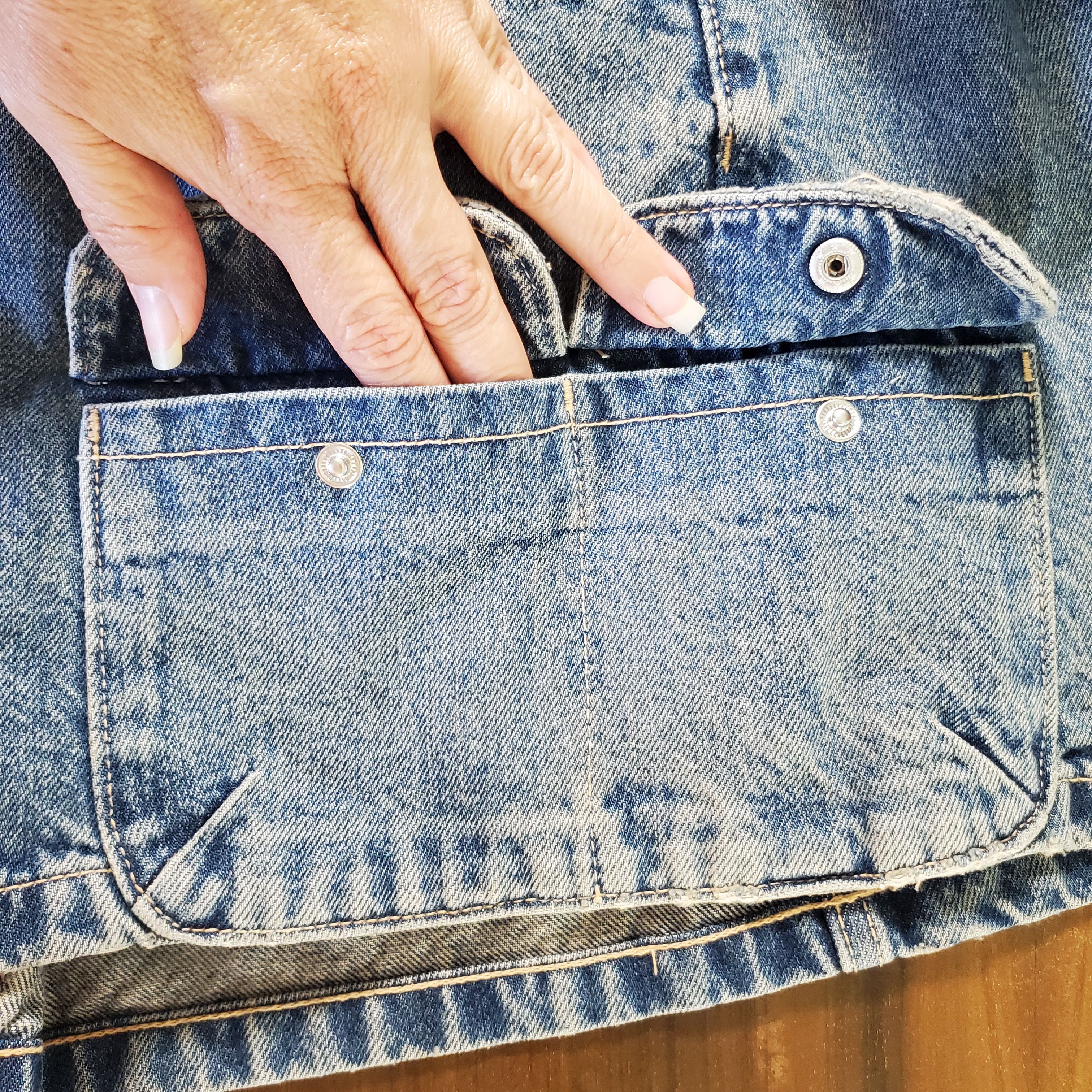 Zara Zara Size L NEW Jean Skirt Denim 100% Cotton Blue Med Wash Size 34" / US 12 / IT 48 - 7 Thumbnail