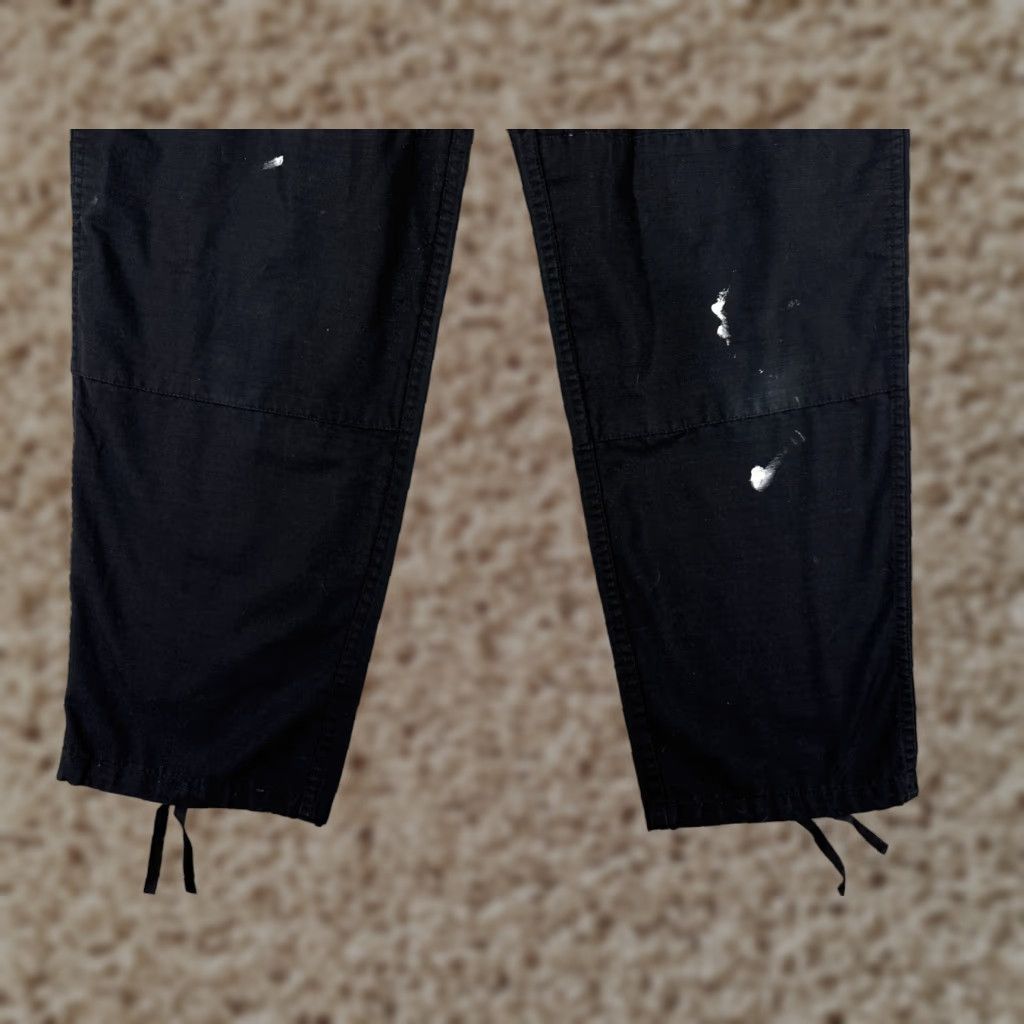 Vintage Galls Cargo Pants Mens Regular Black Cotton Canvas Cargo Pocket Relaxed Straight 30in Inseam 34in Waist Baggy Workwear Military Style Trousers Size US 31 - 1 Thumbnail
