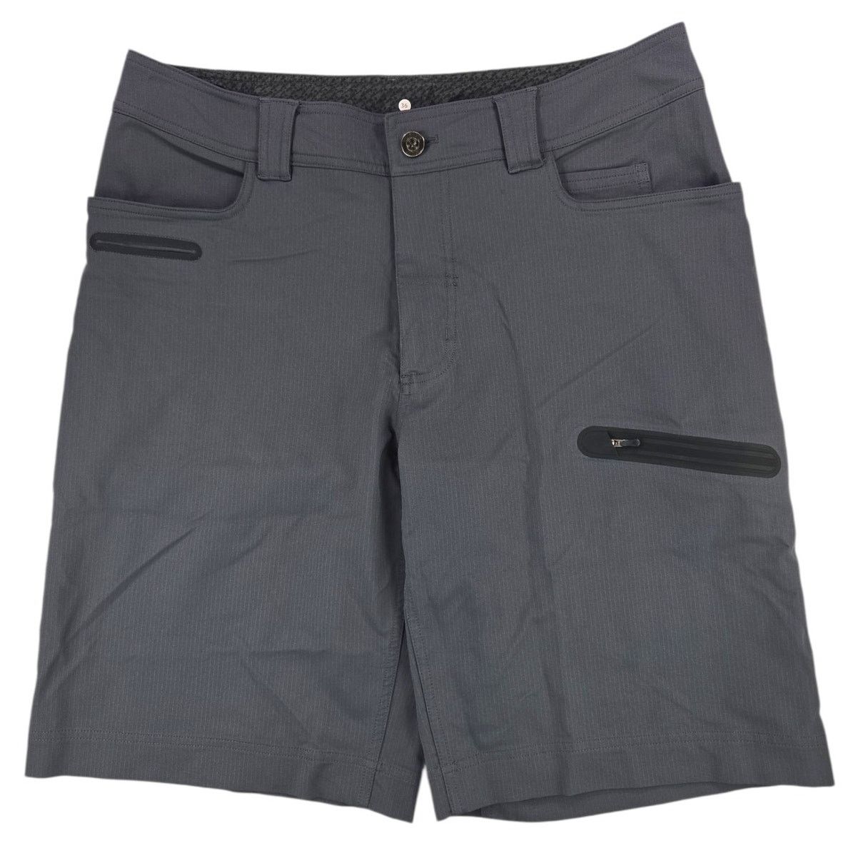 Lululemon Lululemon | Grey Pinstripe Cadence Commute Shorts | Size 36 Size US 36 / EU 52 - 1 Thumbnail