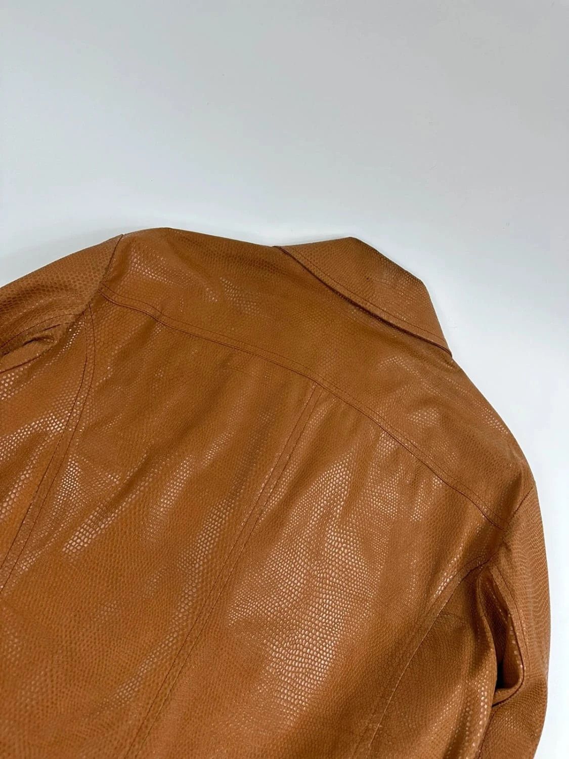 Armani Armani 00's Croco brown leather Jacket Size US M / EU 48-50 / 2 - 8 Thumbnail