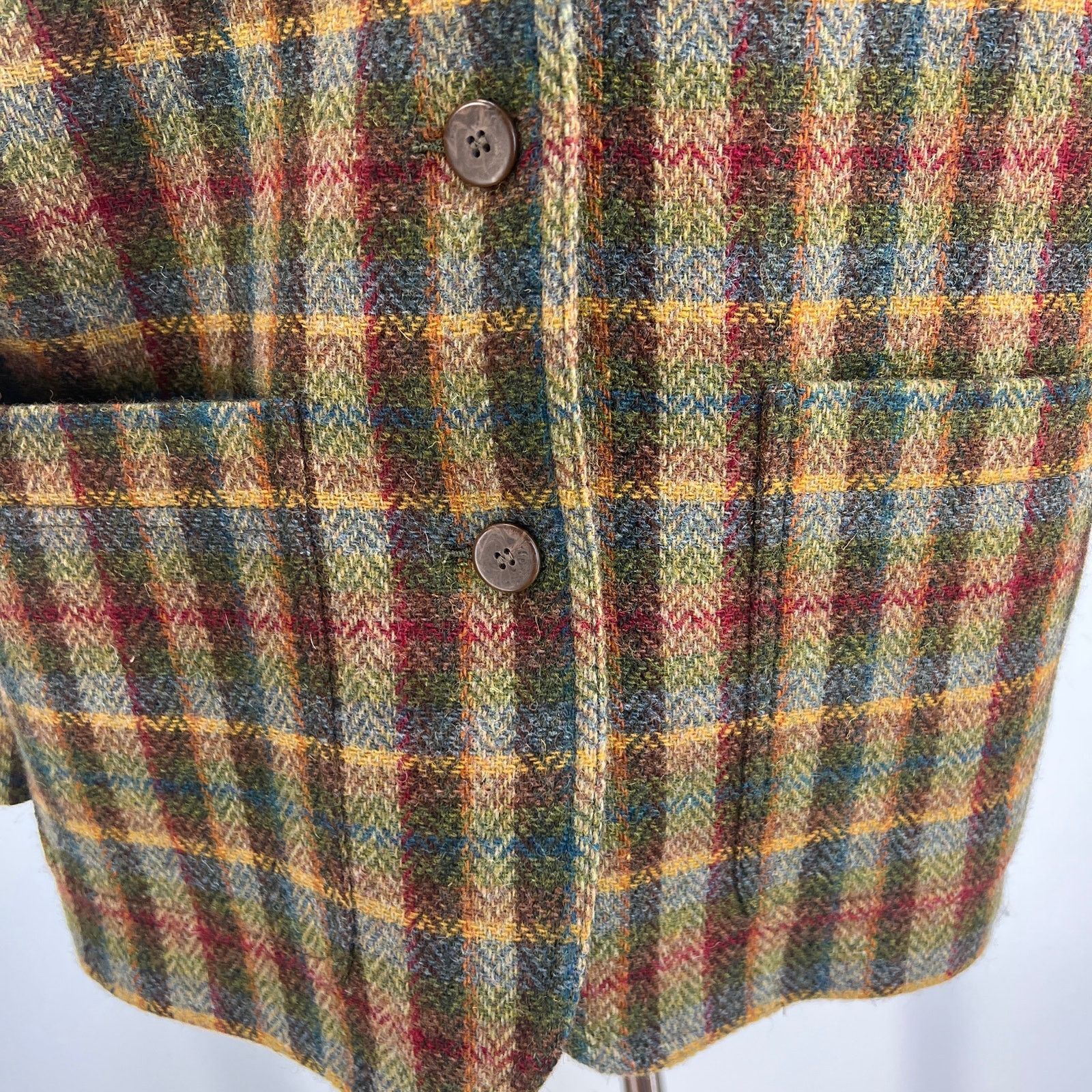 Liz Claiborne × Vintage Vintage Lizsport Petite Wool Plaid Blazer Green Size XL / US 12-14 / IT 48-50 - 5 Thumbnail