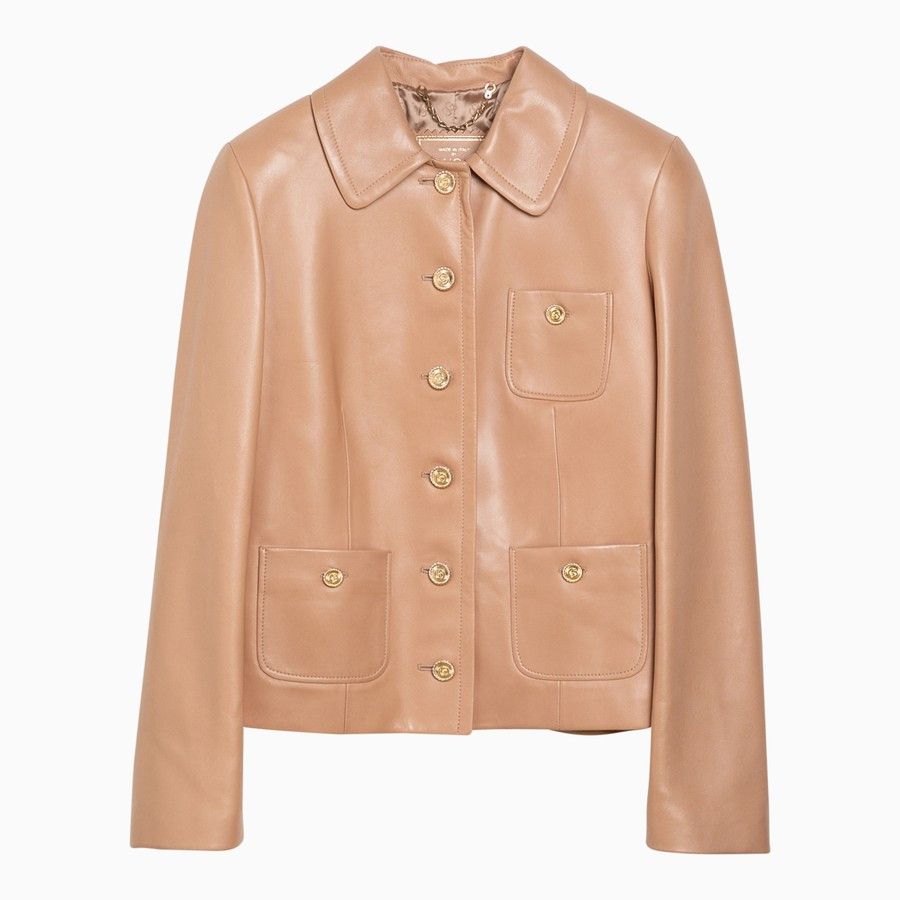 Gucci o1d2blof0824 Leather Jacket in Peach Size M / US 6-8 / IT 42-44 - 1 Thumbnail