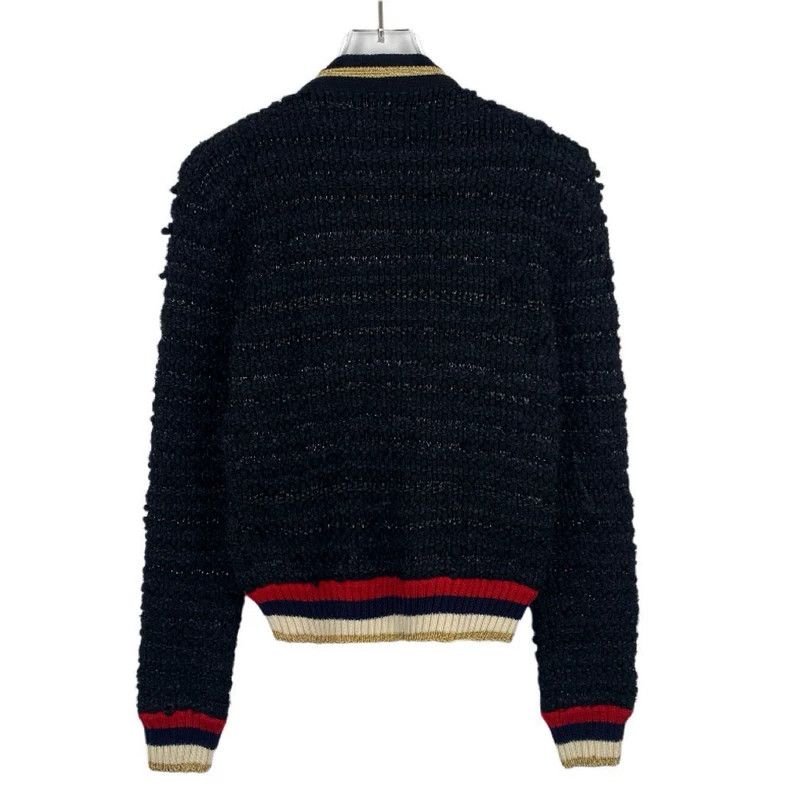 Gucci Gucci Striped tweed black nylon blended knitted cardigan ja Size US XS / EU 42 / 0 - 2 Thumbnail