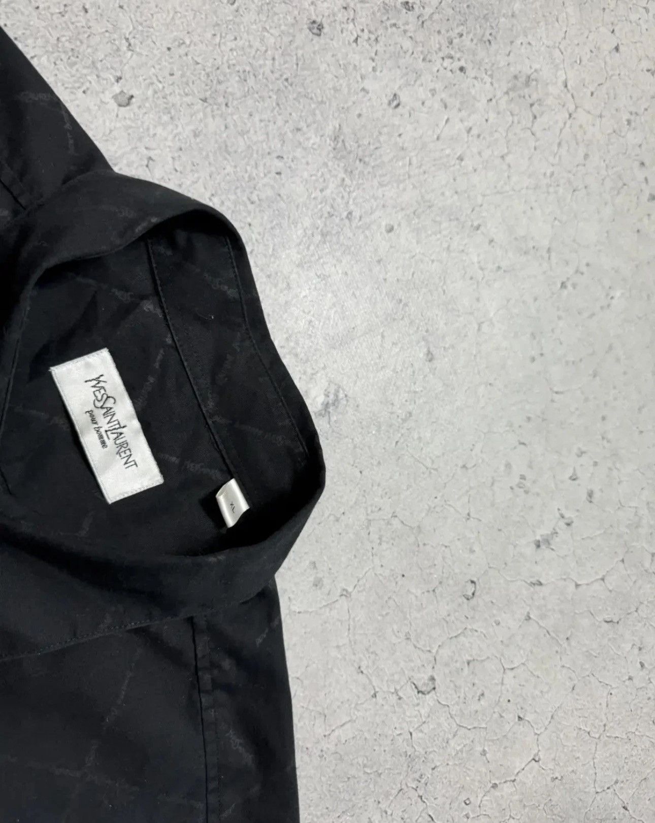 Yves Saint Laurent Yves Saint Laurent YSL Luxury Monogram Button Shirt Black Size US XL / EU 56 / 4 - 5 Thumbnail
