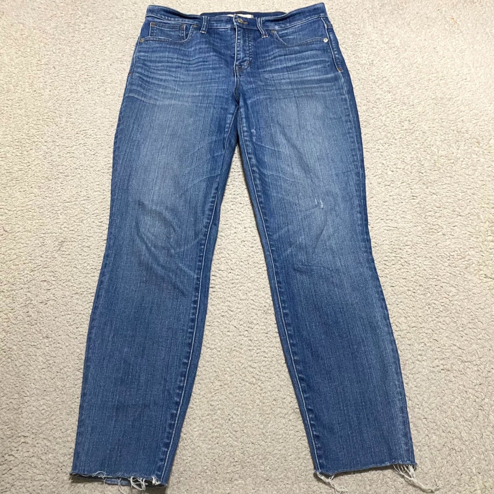 Madewell Madewell Jeans Womens Blue Denim High Rise Skinny 29 in. Distressed 5-Pocket Regular Rise Button Zip Hem Size 29" - 2 Thumbnail