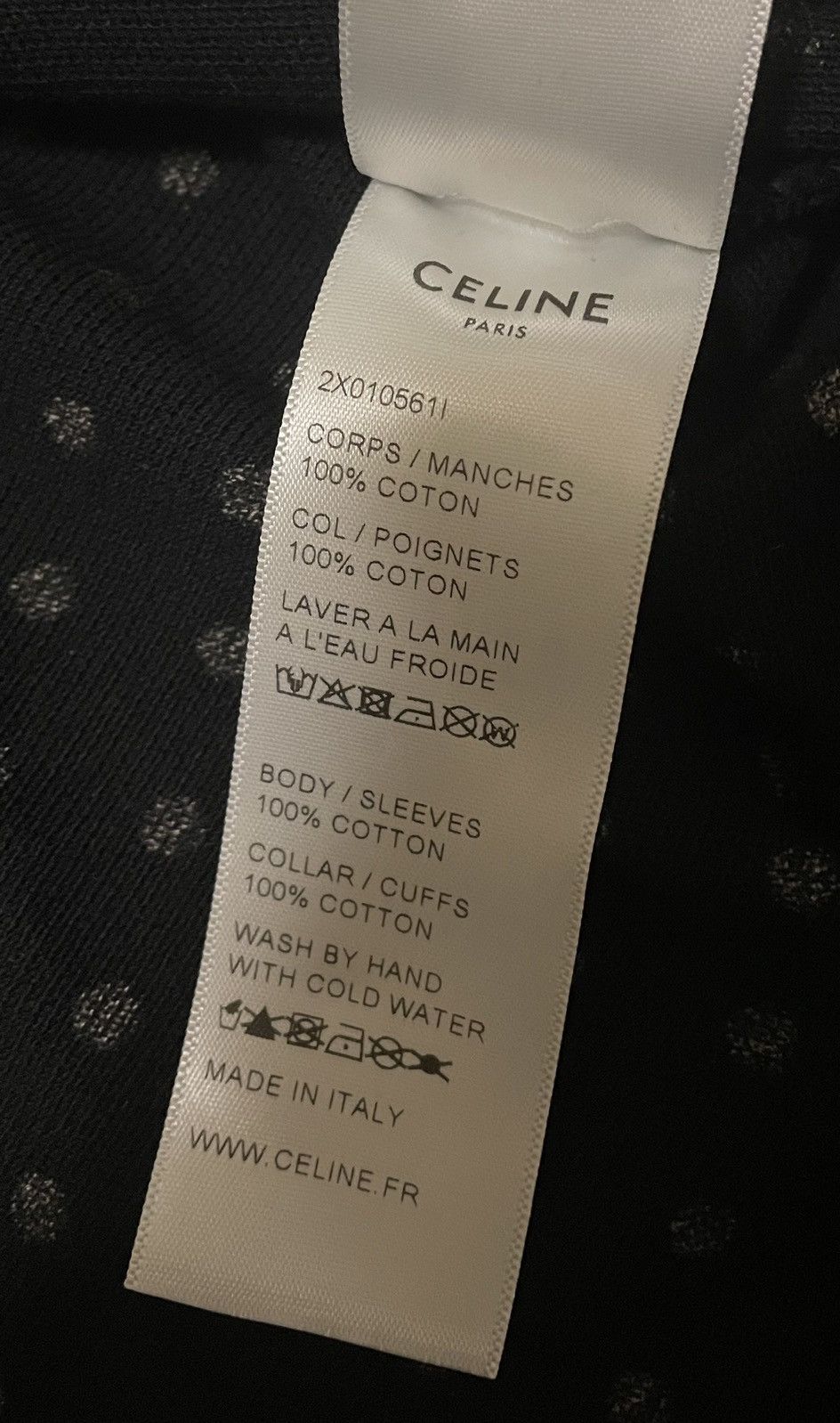 Celine CELIN unisex white dot polo T-shirt size L Size US L / EU 52-54 / 3 - 10 Thumbnail