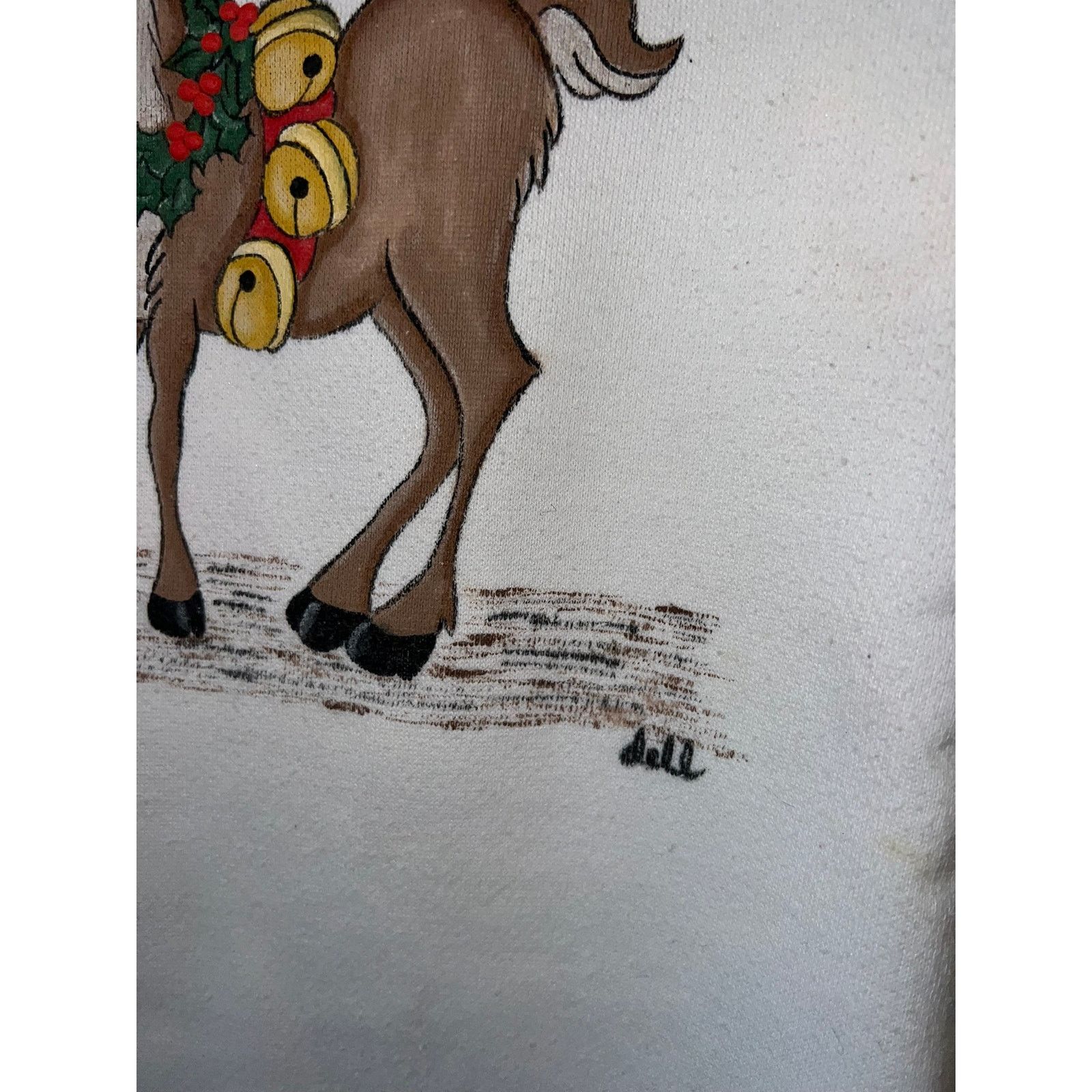 Tultex Vintage Reindeer Sweatshirt Tultex White Christmas 80s L Size US L / EU 52-54 / 3 - 4 Thumbnail