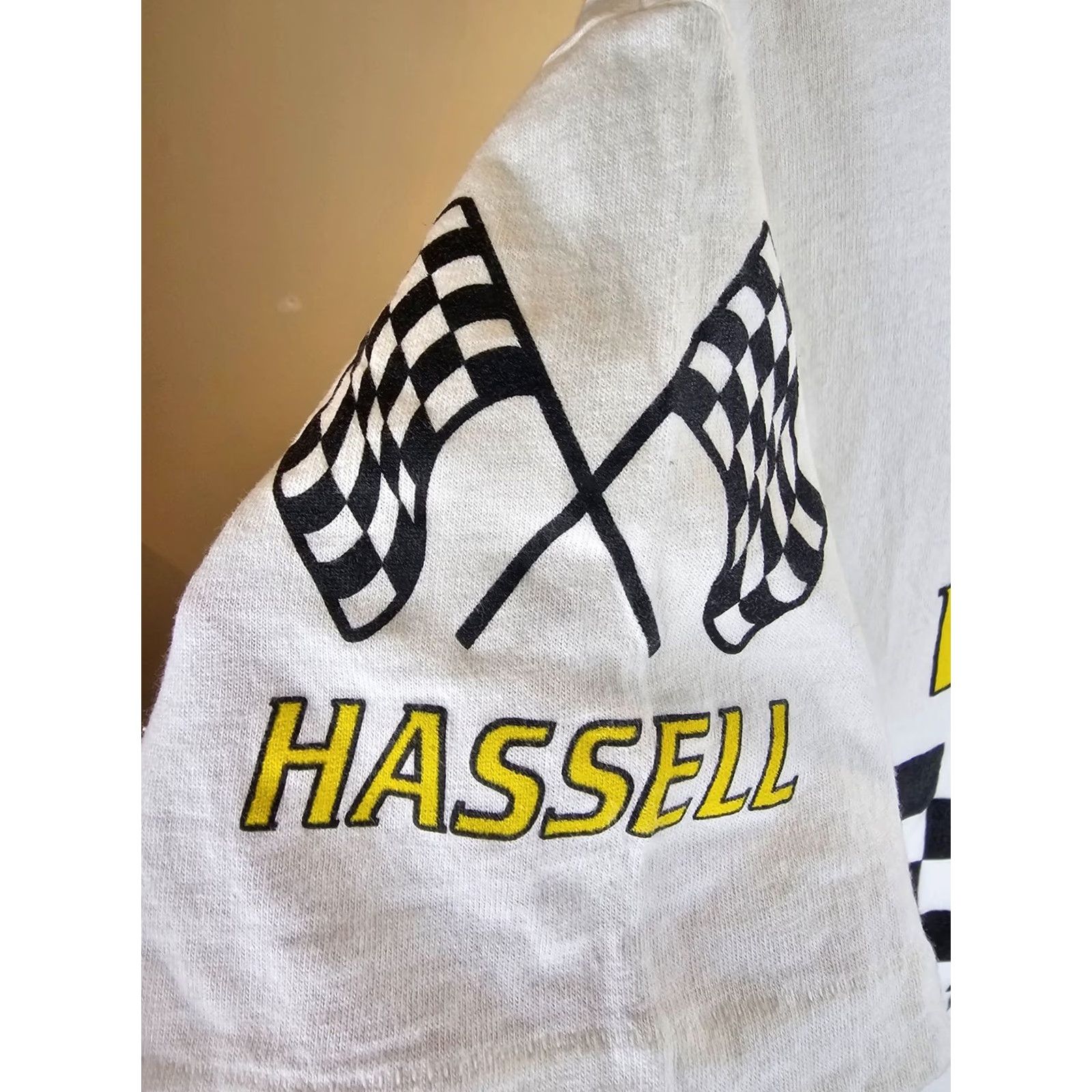 Vintage VINTAGE 90' HASSELL MOTORSPORTS SINGLE STITCH WHITE COTTON T-SHIRT SZ LARGE Size US L / EU 52-54 / 3 - 5 Thumbnail