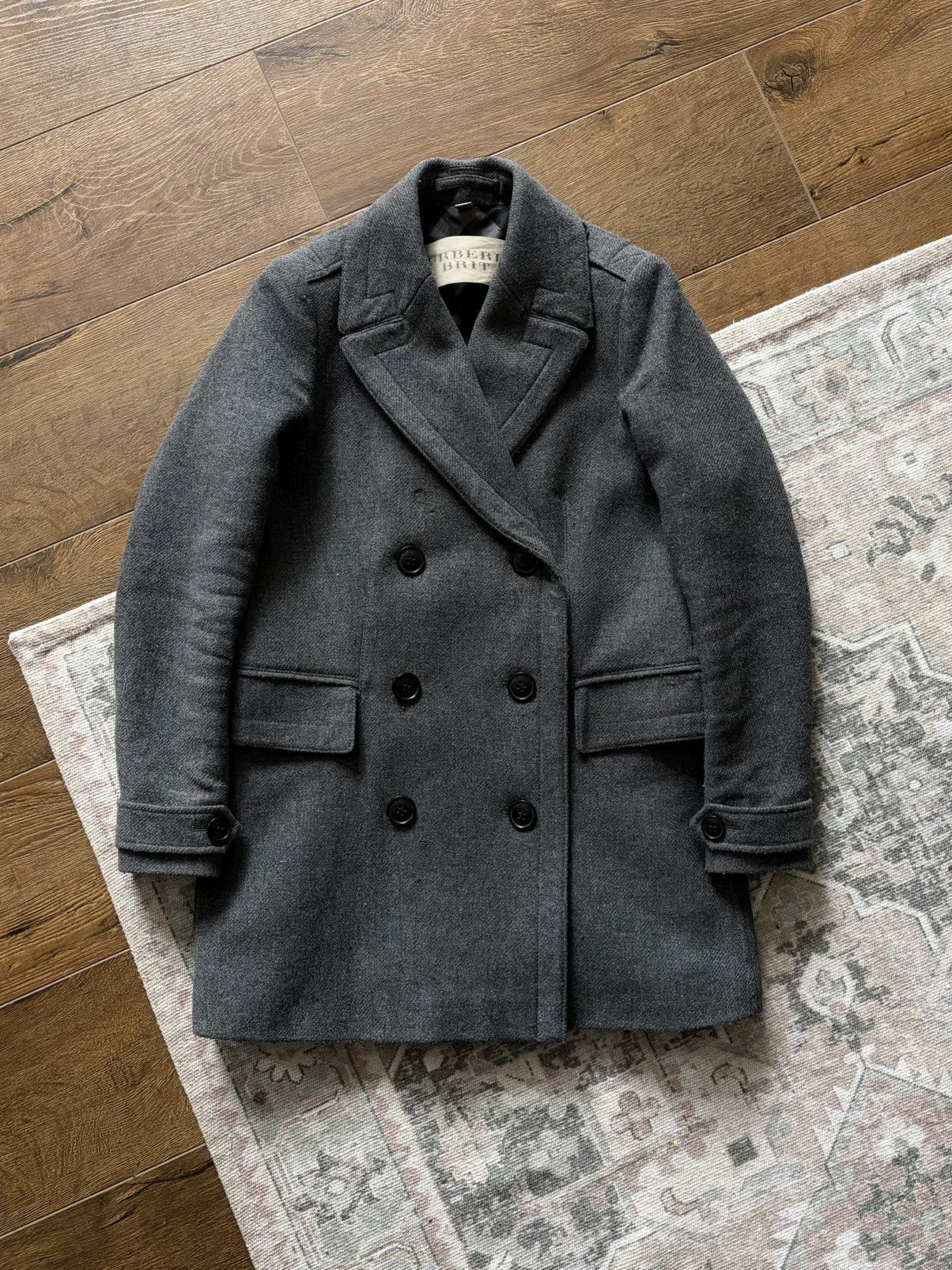 Burberry Burberry Brit Grey Wool Coat Size XS / US 0-2 / IT 36-38 - 1 Thumbnail