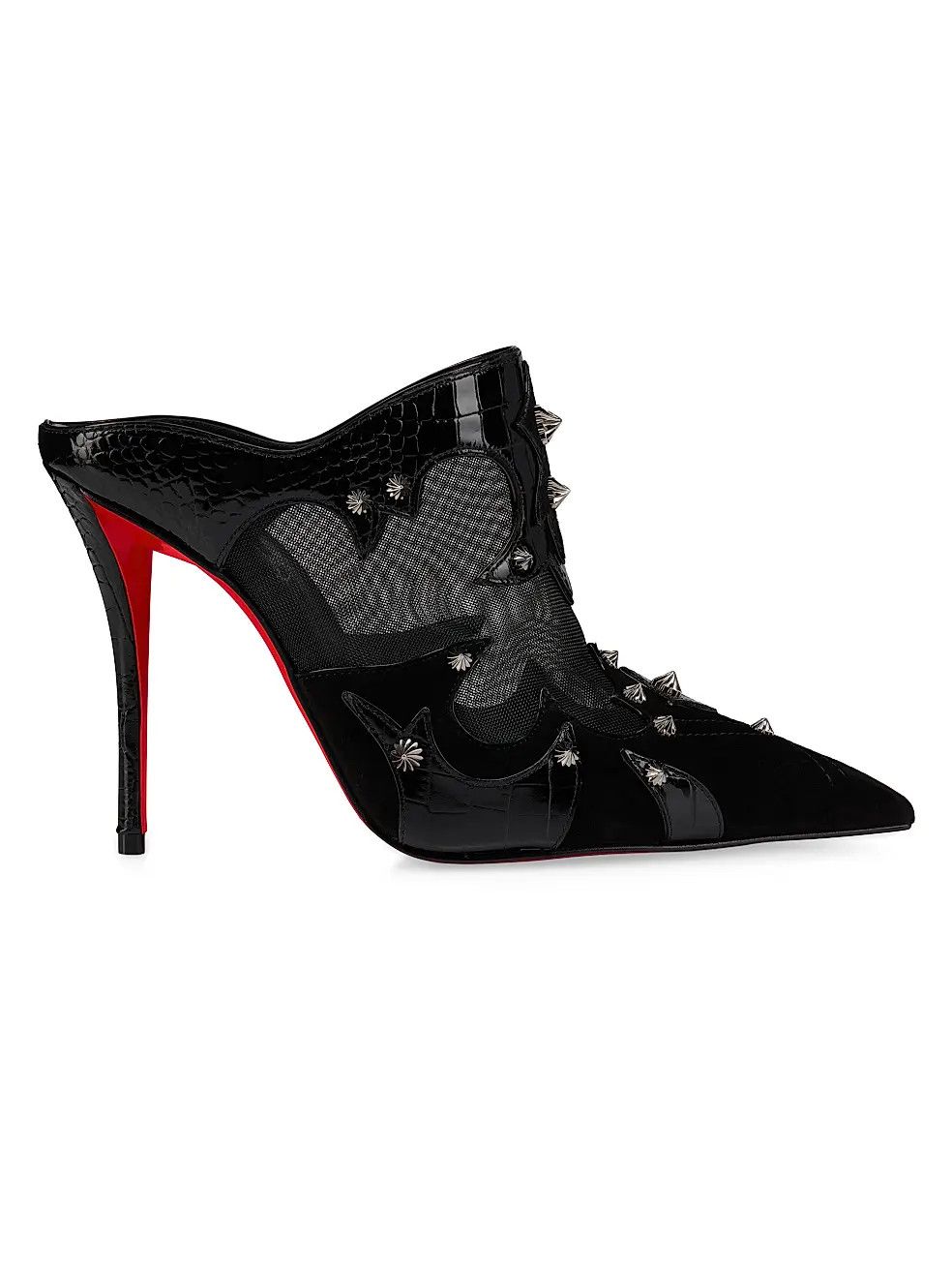 Christian Louboutin os11x0126 Mulatiag 100mm Leather Mule Pumps in Black Size US 8 / IT 38 - 1 Thumbnail