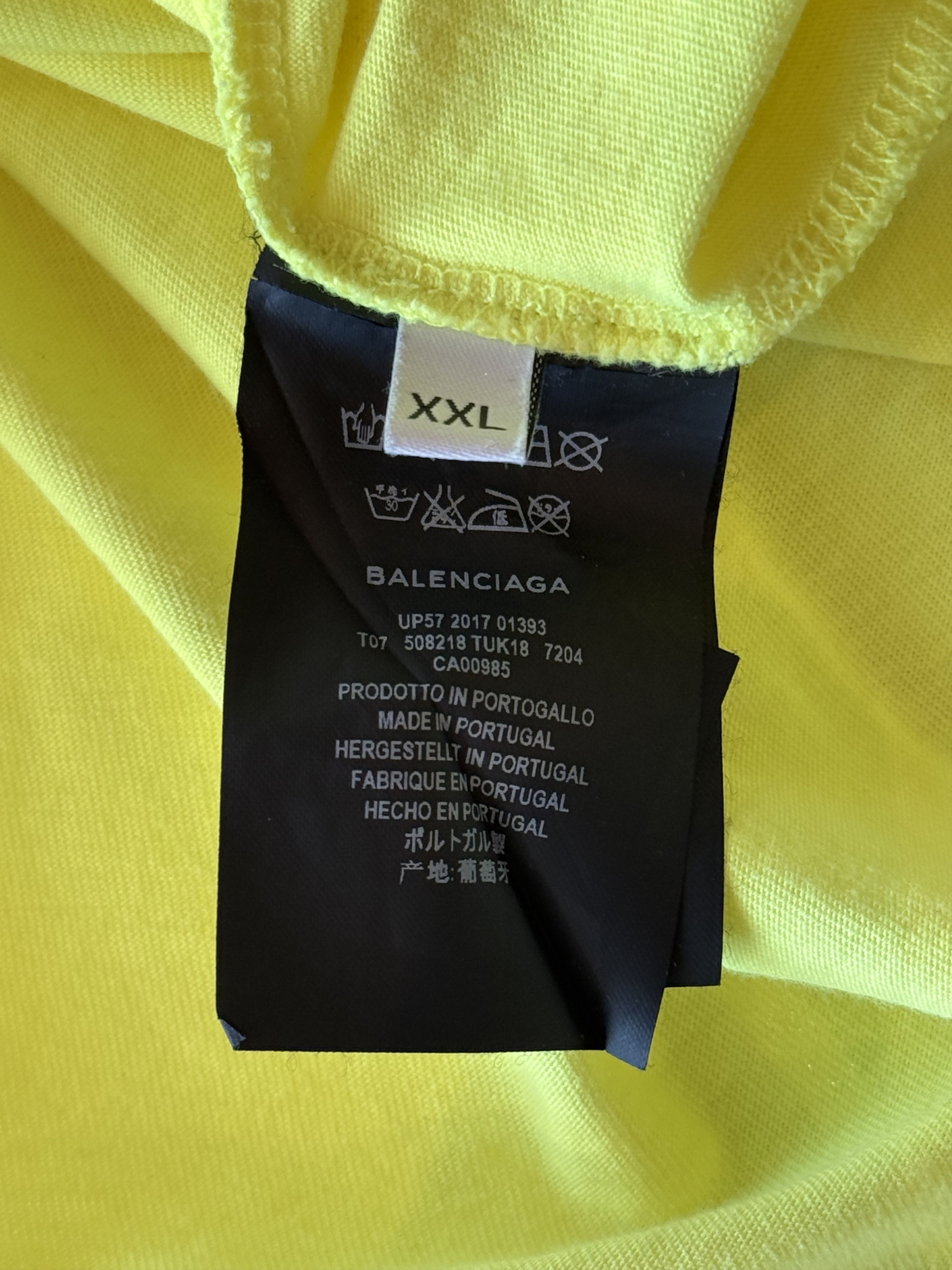 Balenciaga Balenciaga Yellow & Black Logo T-Shirt Size US XXL / EU 58 / 5 - 4 Thumbnail