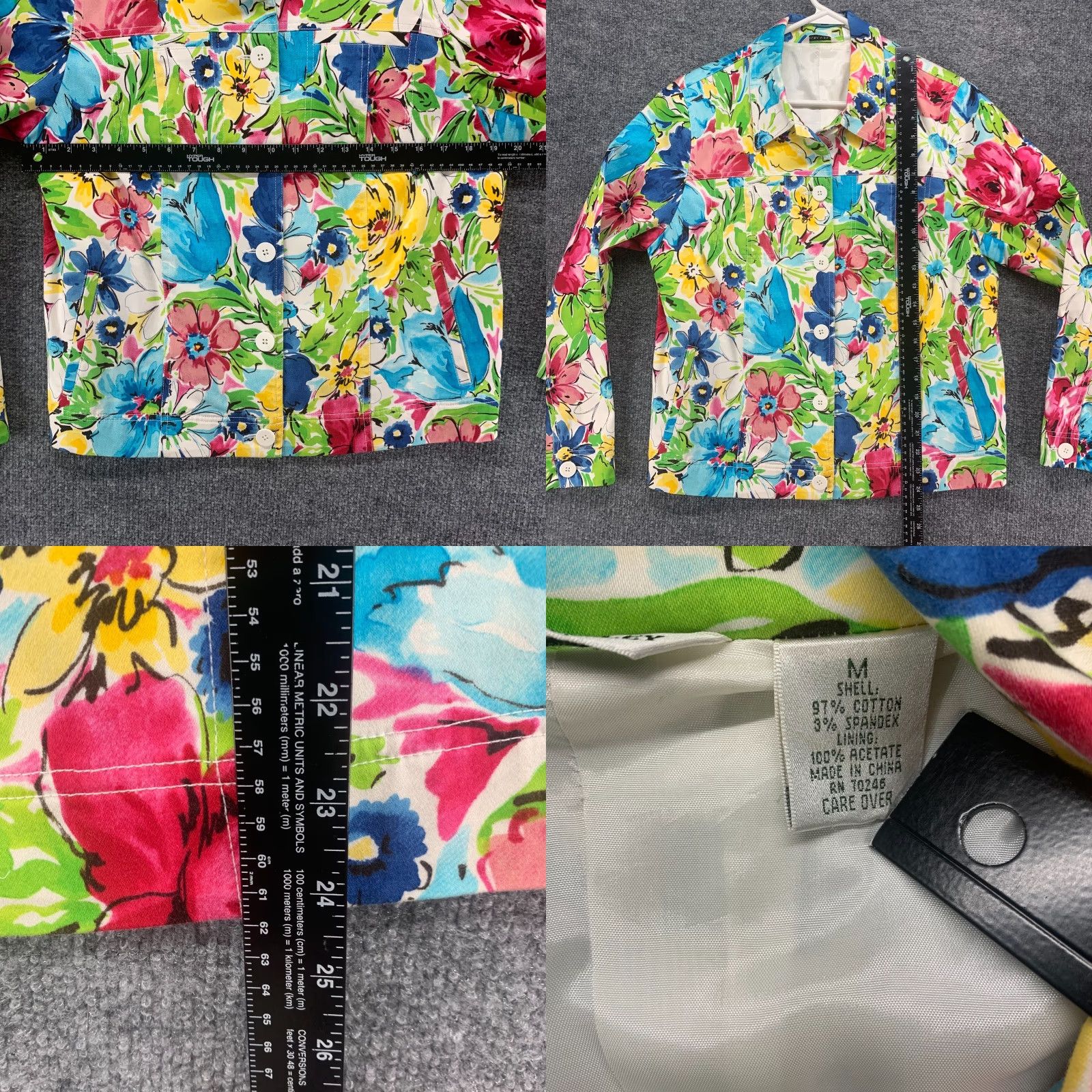 Laura Ashley Laura Ashley Jacket Womens Medium Multicolor Floral Stretch Pocket Blazer Lined Size M / US 6-8 / IT 42-44 - 8 Thumbnail