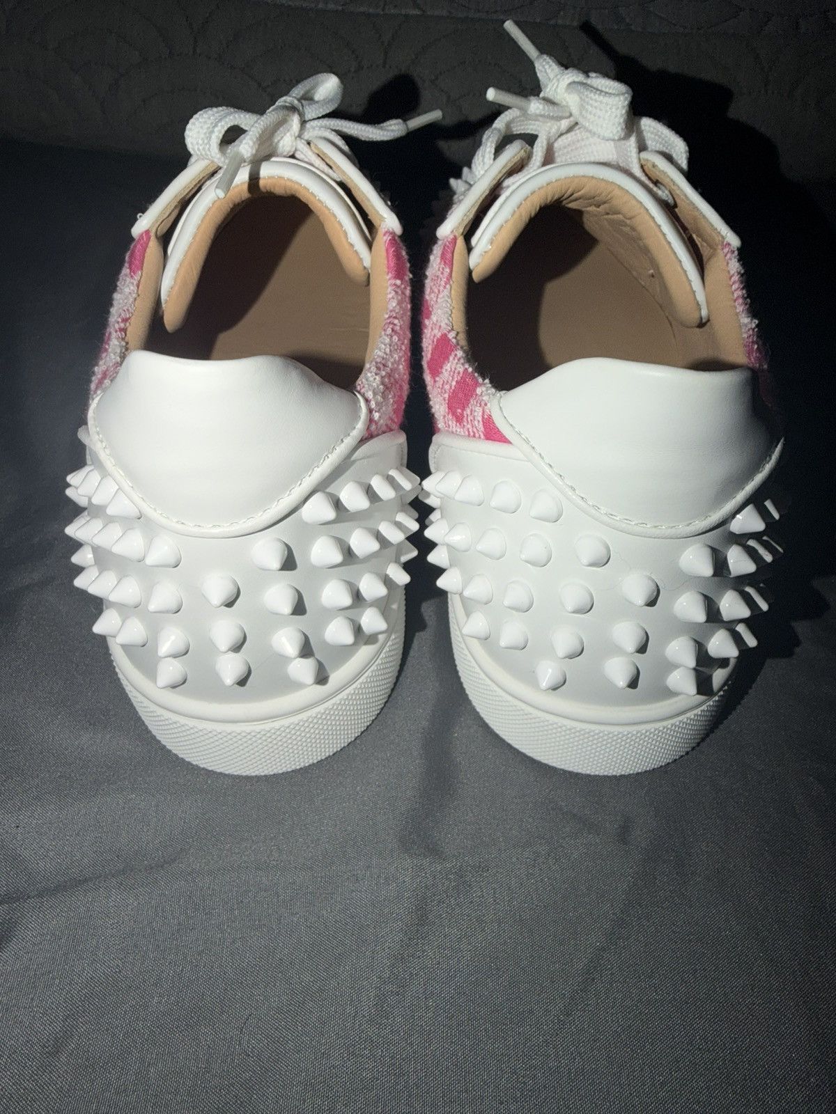 Christian Louboutin Christian Louboutin White & Pink Plaid Spikes Size 41EU/8M Size US 8 / EU 41 - 4 Thumbnail