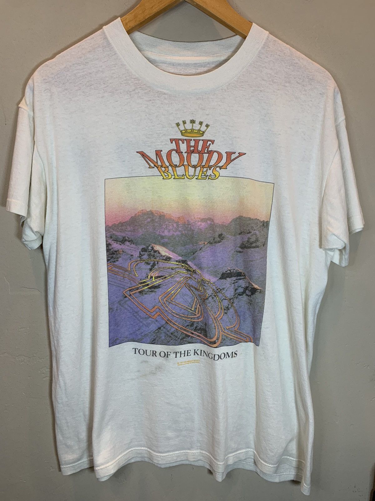 Band Tees × Brockum × Vintage *RARE* Vintage 1991 Moody Blues Tour Of The Kingdoms T-Shirt Size US L / EU 52-54 / 3 - 1 Thumbnail
