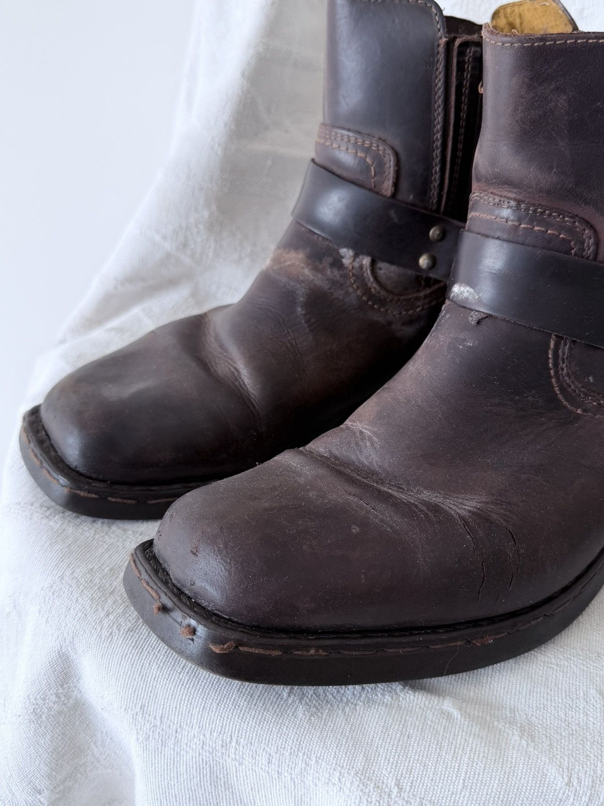 Cowboy Equipment Vintage Wrangler Rodeo Cowboy Western Biker Leather Boots Size US 8.5 / EU 41-42 - 4 Thumbnail
