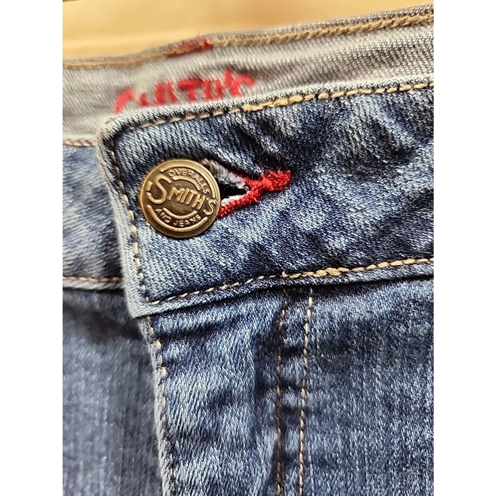 Vintage Smiths Denim Jeans Women's Boot Cut Blue 6 Regular Cotton Polyester Spandex Denim Stretch Pockets Comfort Vintage No Size 28" / US 6 / IT 42 - 3 Thumbnail