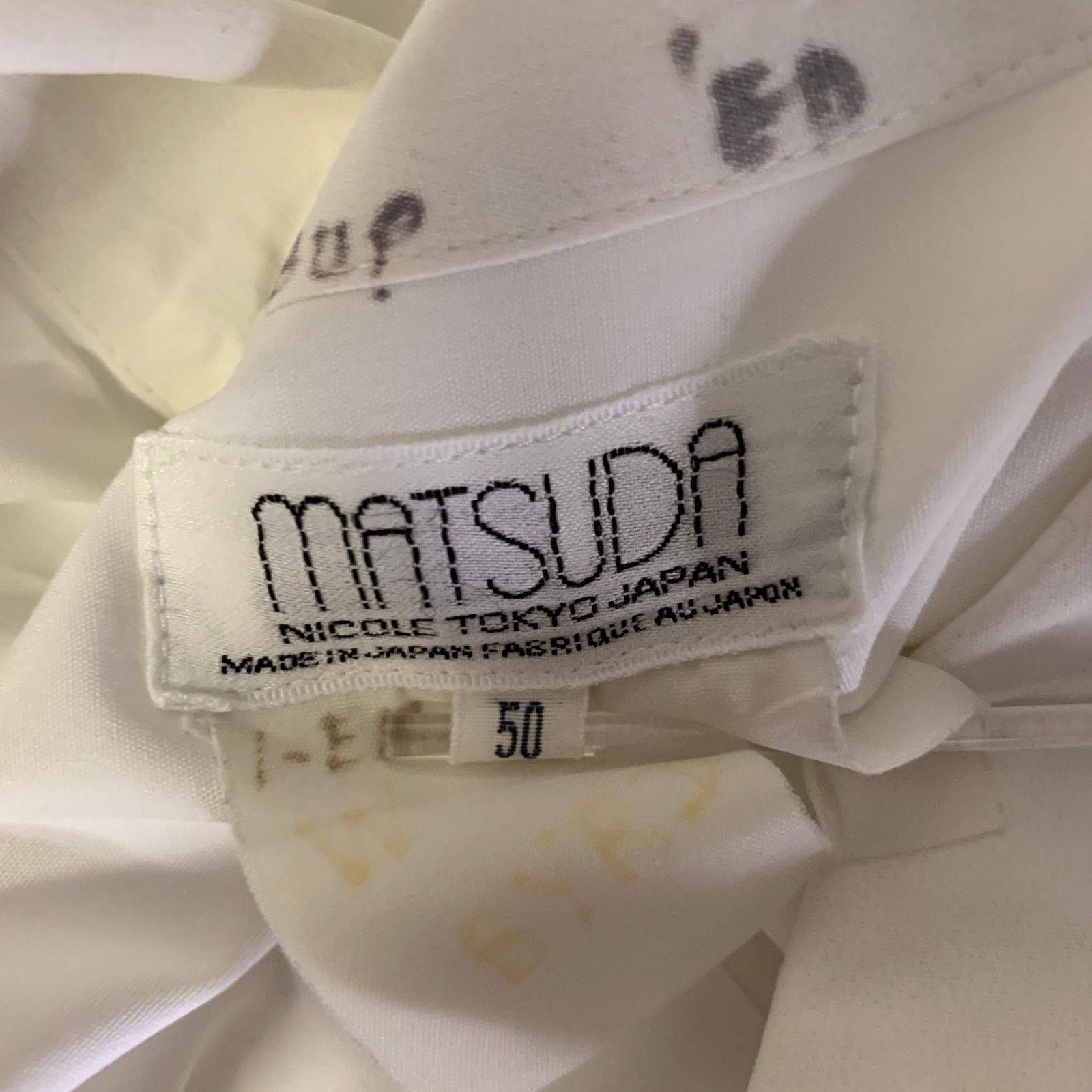 Matsuda MATSUDA Size L White Cotton Mixed Button Long Sleeve Shirt Size US M / EU 48-50 / 2 - 5 Thumbnail