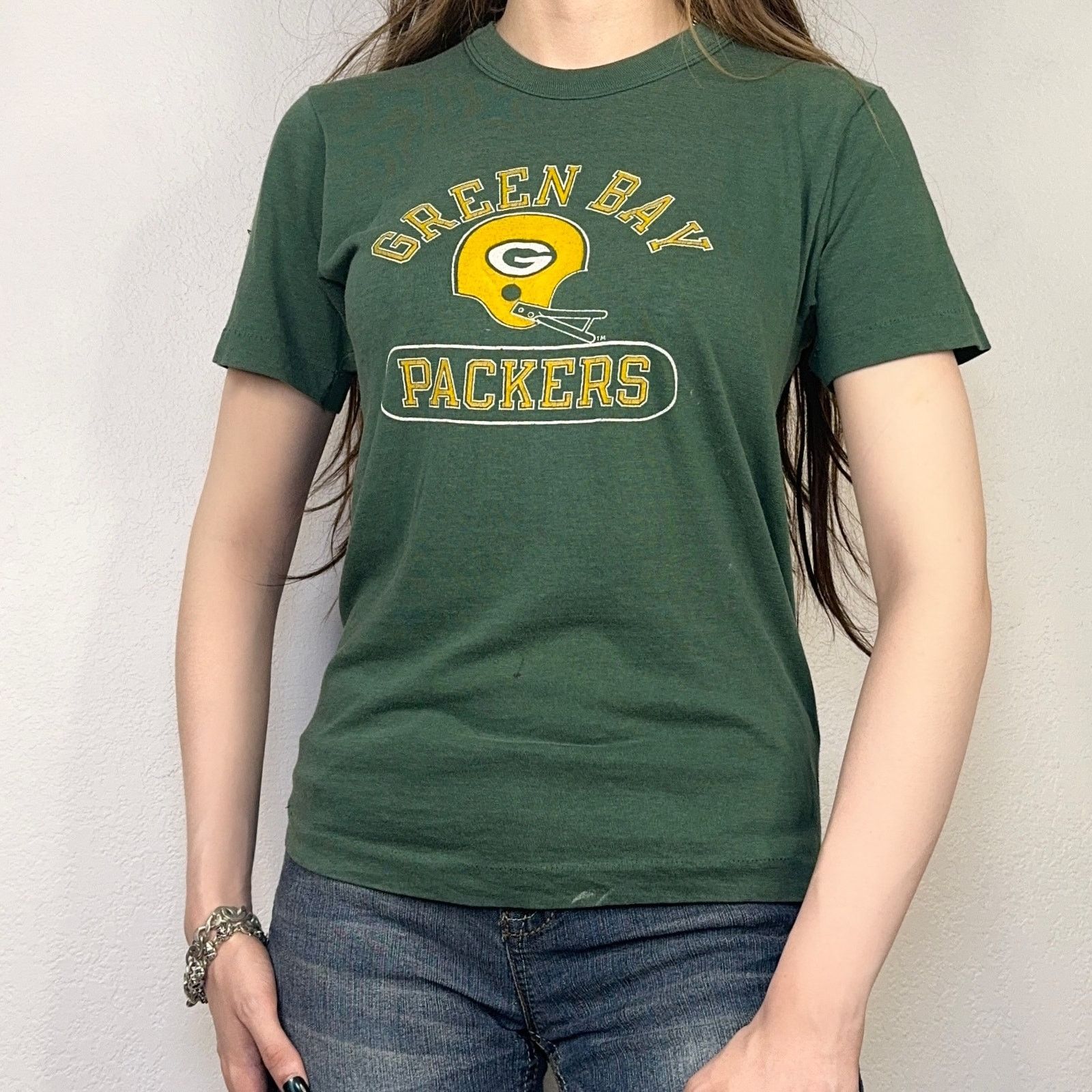 Champion × Vintage VINT Champion Green Bay Packers Helmet Tee USA Made NFL Size S / US 4 / IT 40 - 2 Thumbnail
