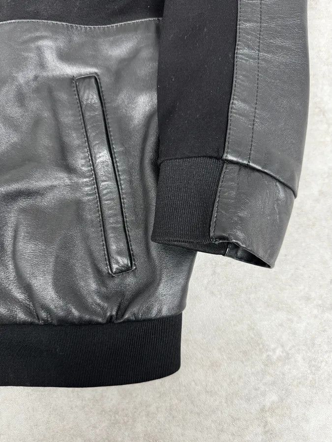 Dirk Bikkembergs 2010s Dirk Bikkembergs Black Hybrid Leather Biker Jacket Size US M / EU 48-50 / 2 - 9 Thumbnail