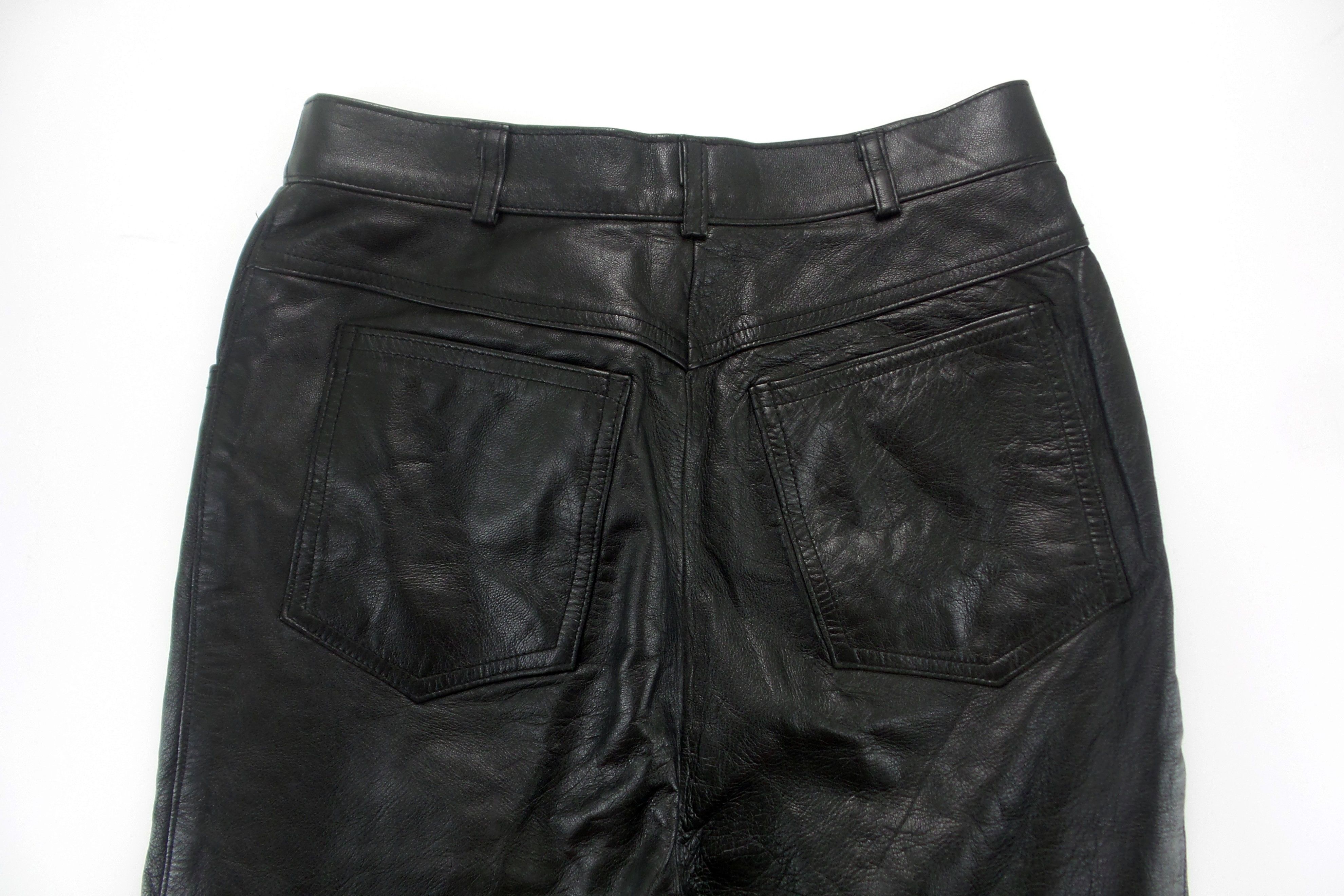 Leather × Vintage Vintage Peace Leather Wrinkle Pants W27xL37 Size US 27 - 8 Thumbnail
