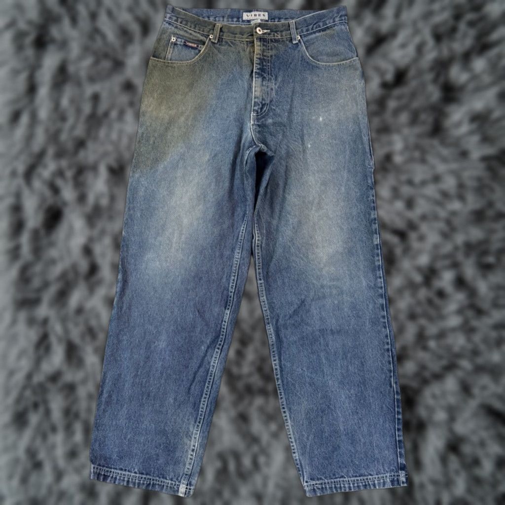 VIBE VINTAGE Vibes Jeans Mens 34x34 Carpenter Grunge Wide-Leg Baggy Loose Skate Y2K Size US 34 / EU 50 - 1 Thumbnail