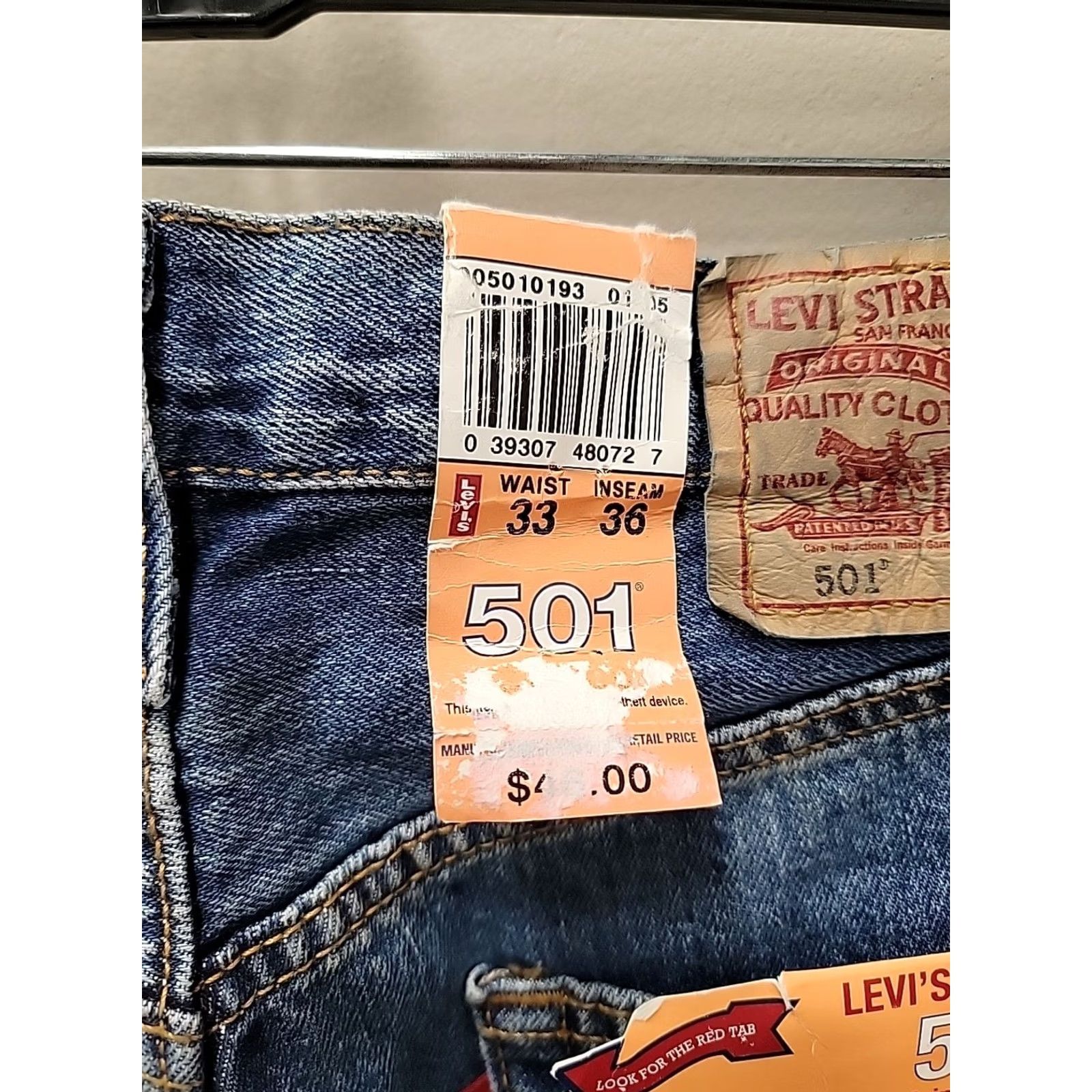 Levi's VINTAGE Levi's 501 Jeans Men 33x36 Blue Denim Straight 5-Pocket NWT Regular Cut Mid Rise Vintage Denim Jeans Mens Size US 33 - 5 Thumbnail