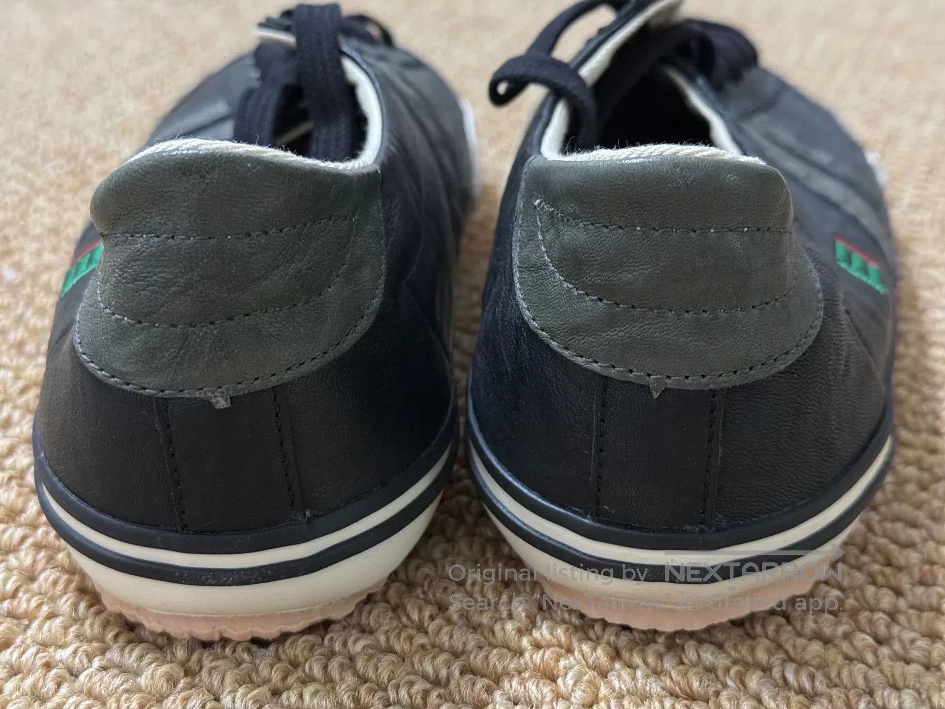 Japanese Brand Macaronian Leather Low-Top Sneakers. Size US 10 / EU 43 - 4 Thumbnail