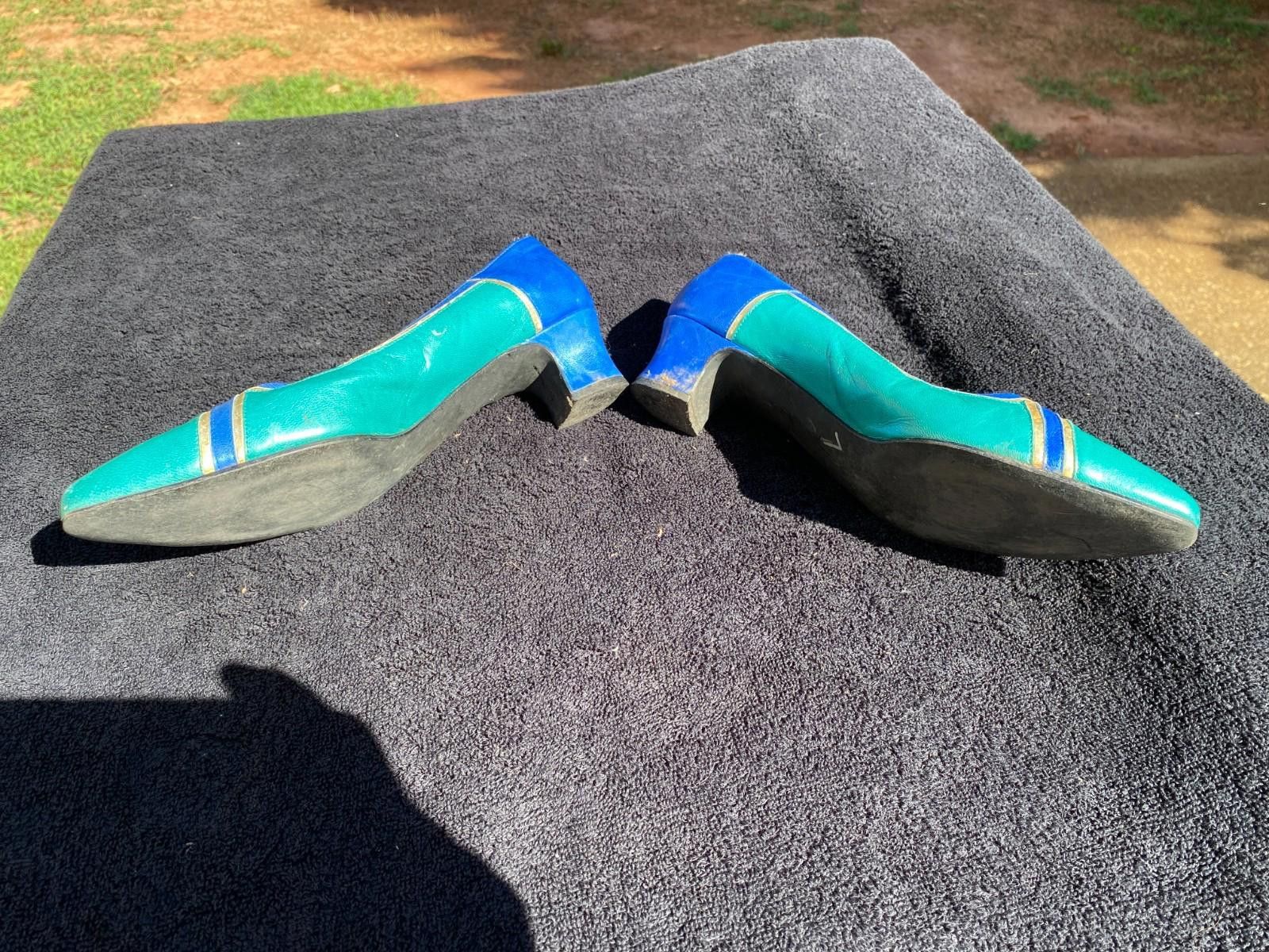 Designer Womens MARGARET J Flats Teal Slip-on Heels Sz. 7.5 (S1003) Size US 7.5 / IT 37.5 - 5 Thumbnail