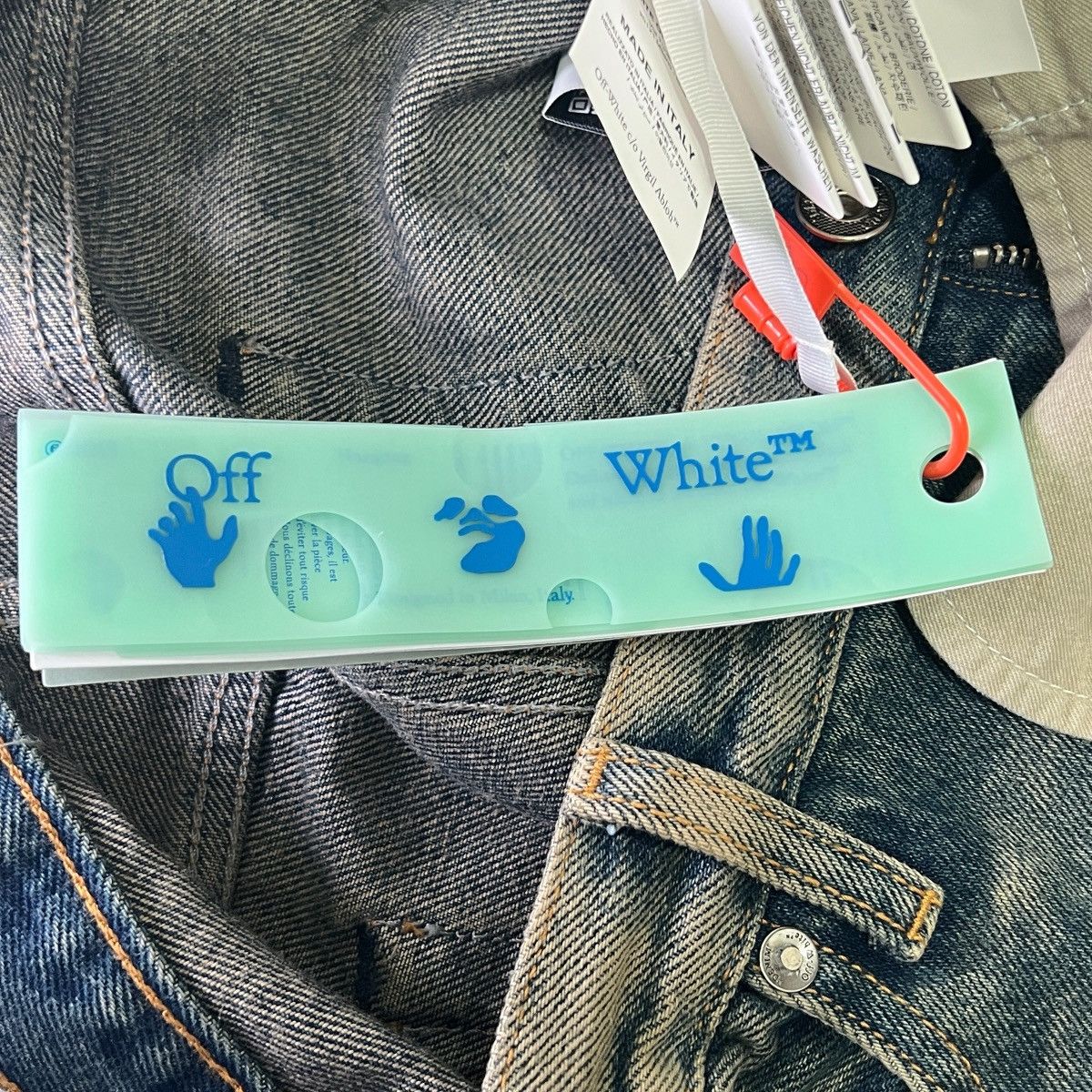 Off-White OFF-WHITE™ Diag Multi Logo Relax Slim Patchwork Denim Pants Size US 34 / EU 50 - 13 Thumbnail