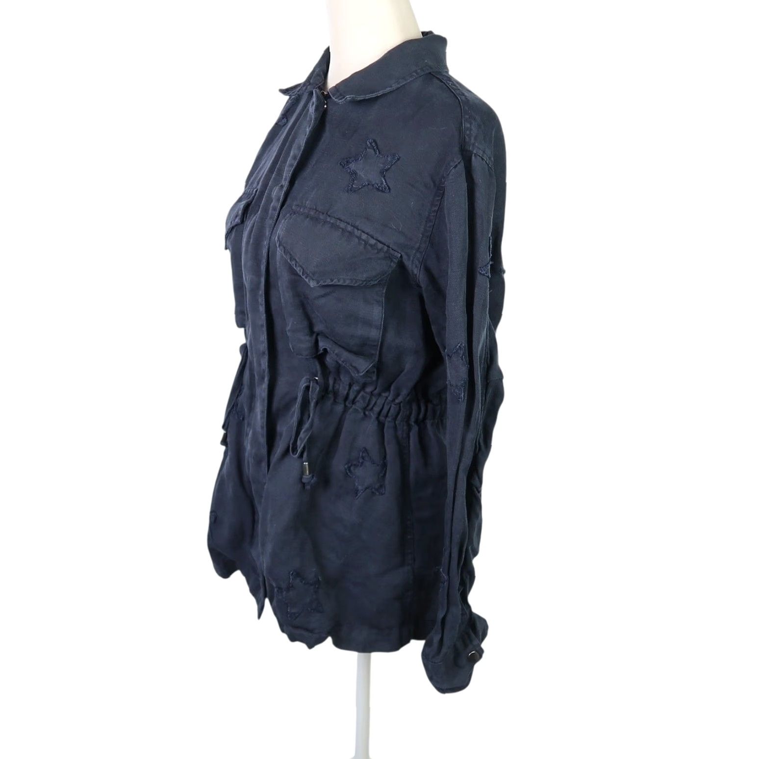 Rails Rails Lancaster Indigo Stars Navy Zip Front Utility Jacket S Women Linen Lyocell Long Sleeve Git Patriot Fall Spring Size S / US 4 / IT 40 - 3 Thumbnail
